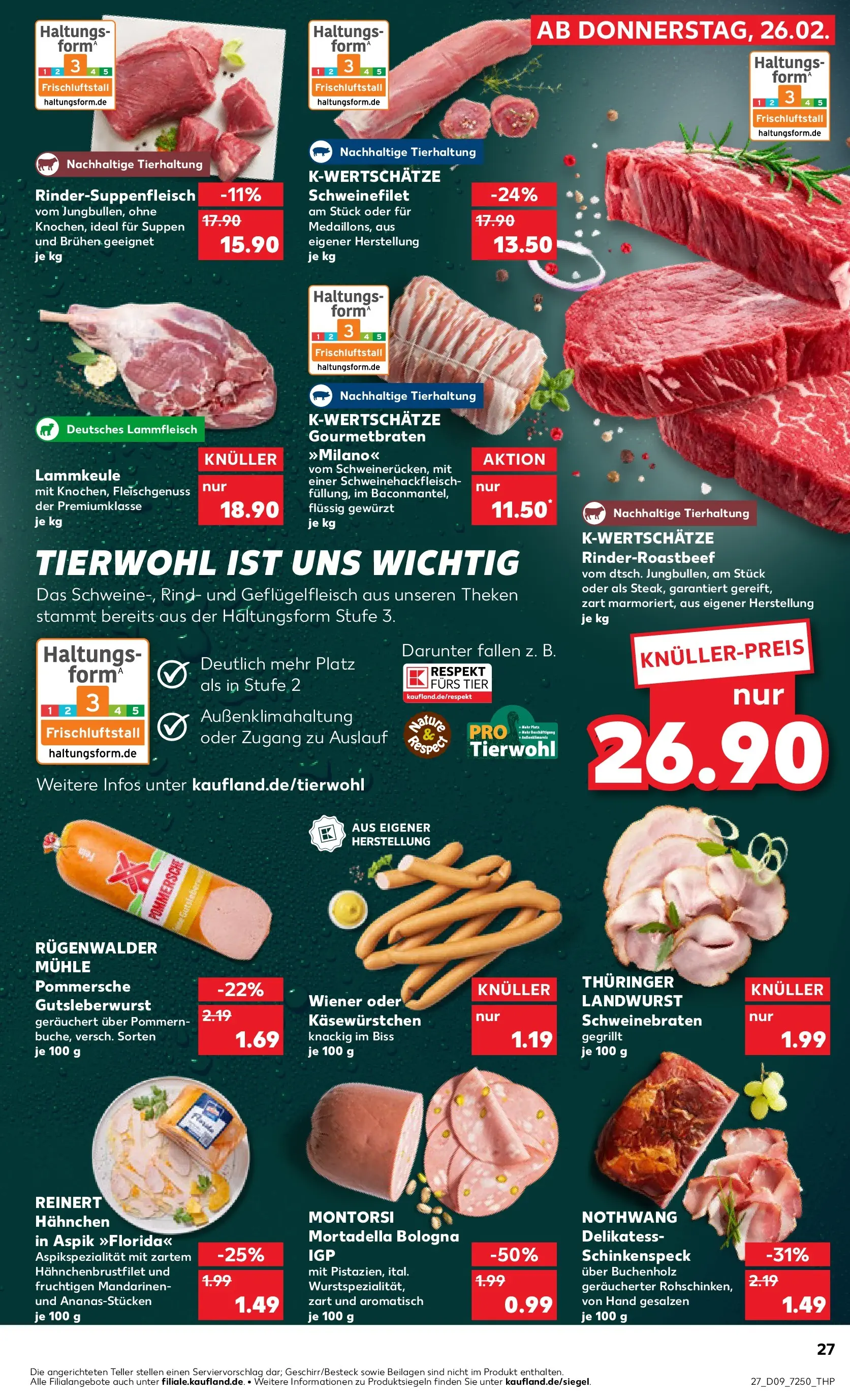 Prospekt Kaufland ab 26.02.2026 » Angebote und Werbung Online | Seite: 27 | Produkte: Lammkeule, Mühle, Mandarinen, Schweinefilet Prospekt Kaufland ab 26.02.2026 » Angebote Online zum Blättern | Seite: 27 | Produkte: Lammkeule, Mühle, Mandarinen, Schweinefilet
