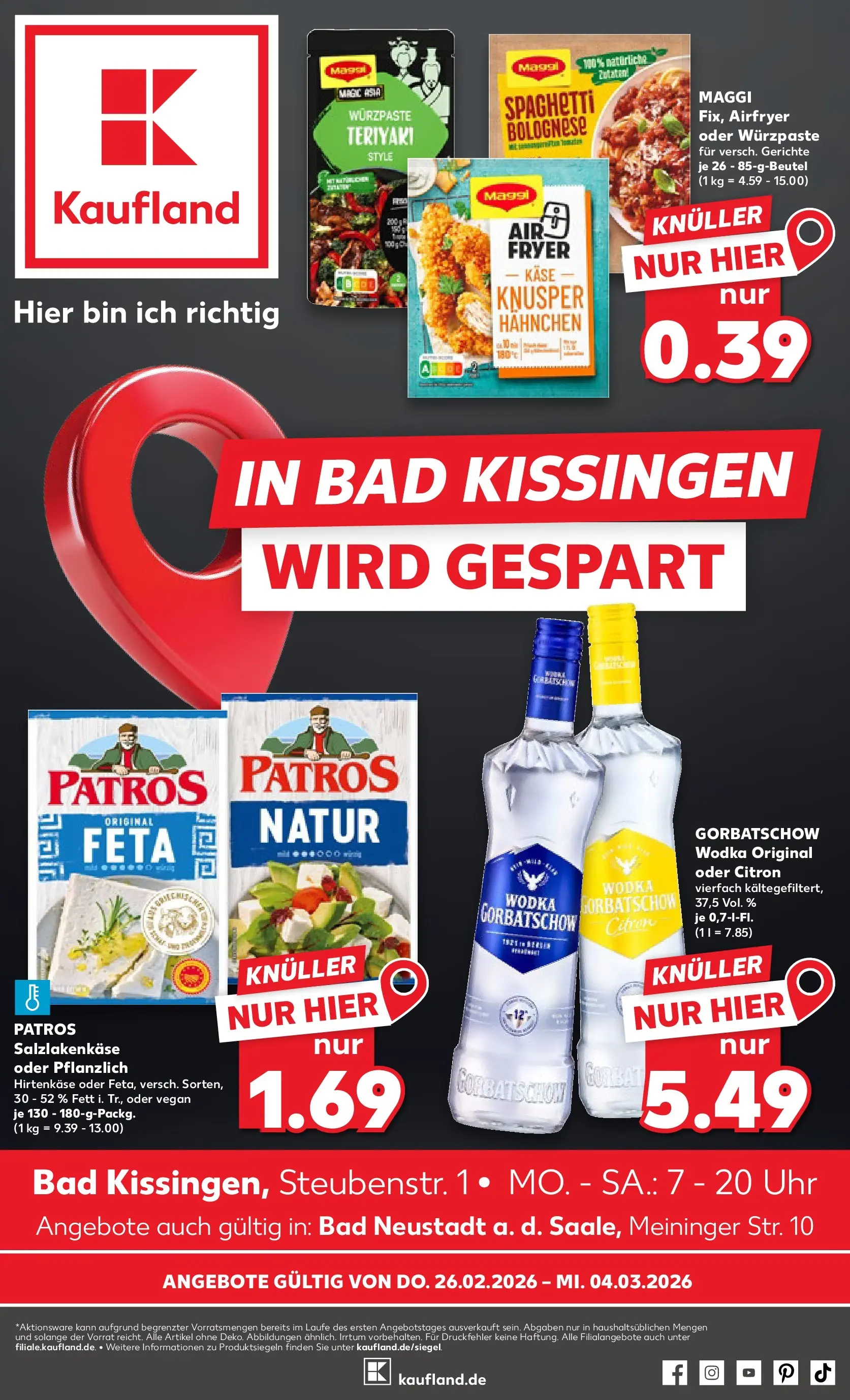 Prospekt Kaufland ab 26.02.2026 » Angebote Online zum Blättern | Seite: 1 | Produkte: Maggi, Käse, Wodka, Uhr