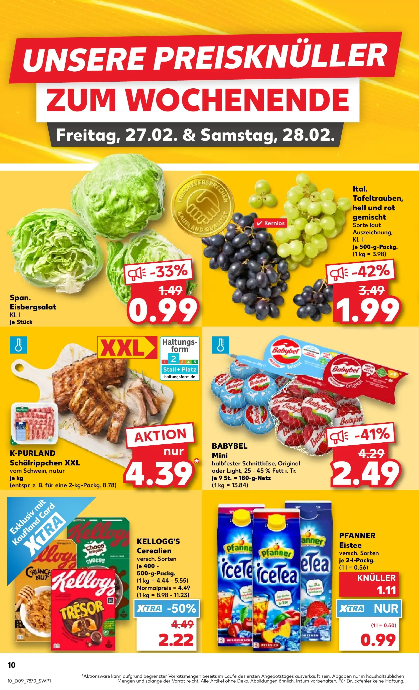 Prospekt Kaufland ab 26.02.2026 » Angebote Online zum Blättern | Seite: 14 | Produkte: Kellogg's, Eisbergsalat, Pfanner eistee, Babybel