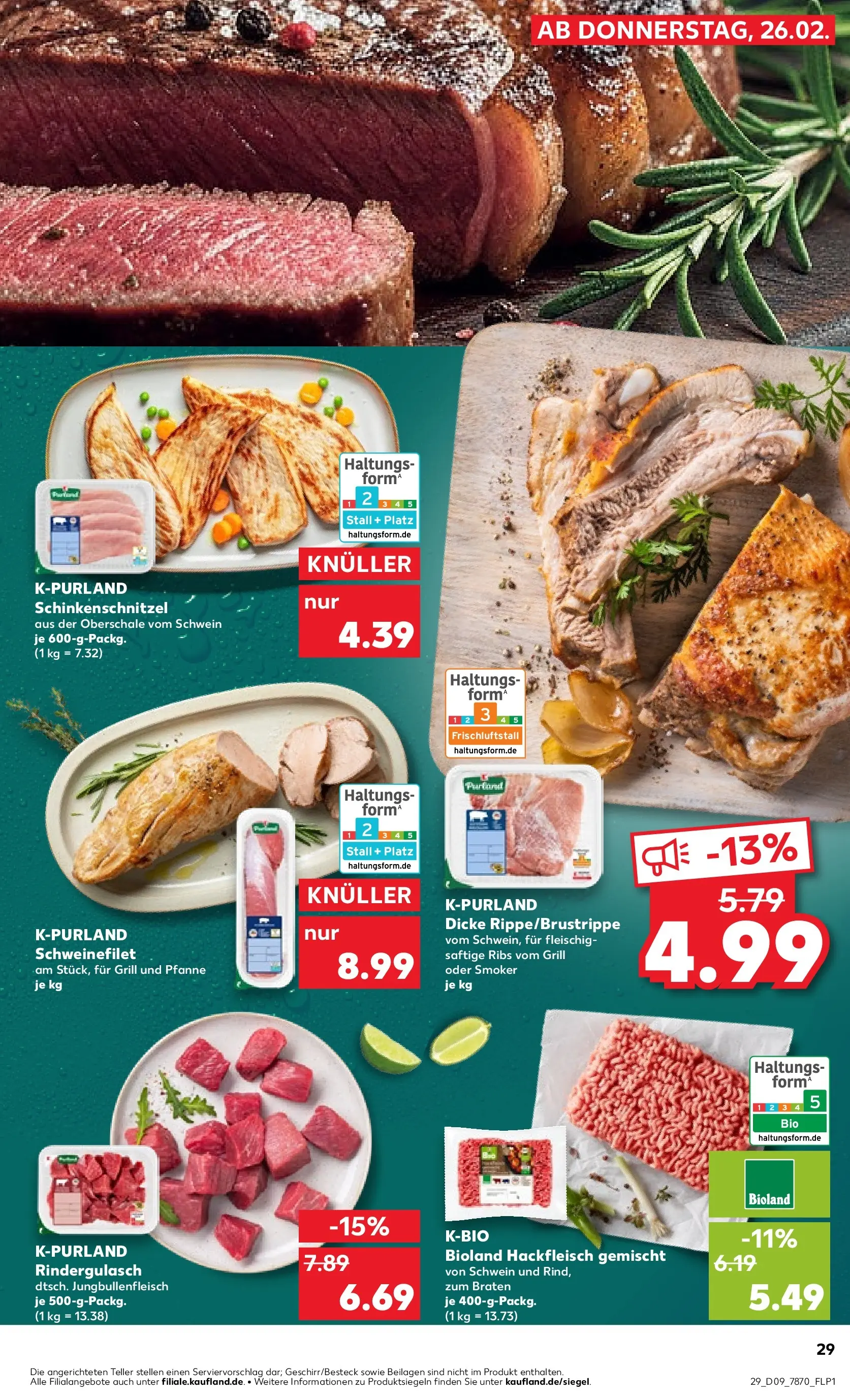 Prospekt Kaufland ab 26.02.2026 » Angebote Online zum Blättern | Seite: 33 | Produkte: Grill, Rindergulasch, Schweinefilet, Hackfleisch
