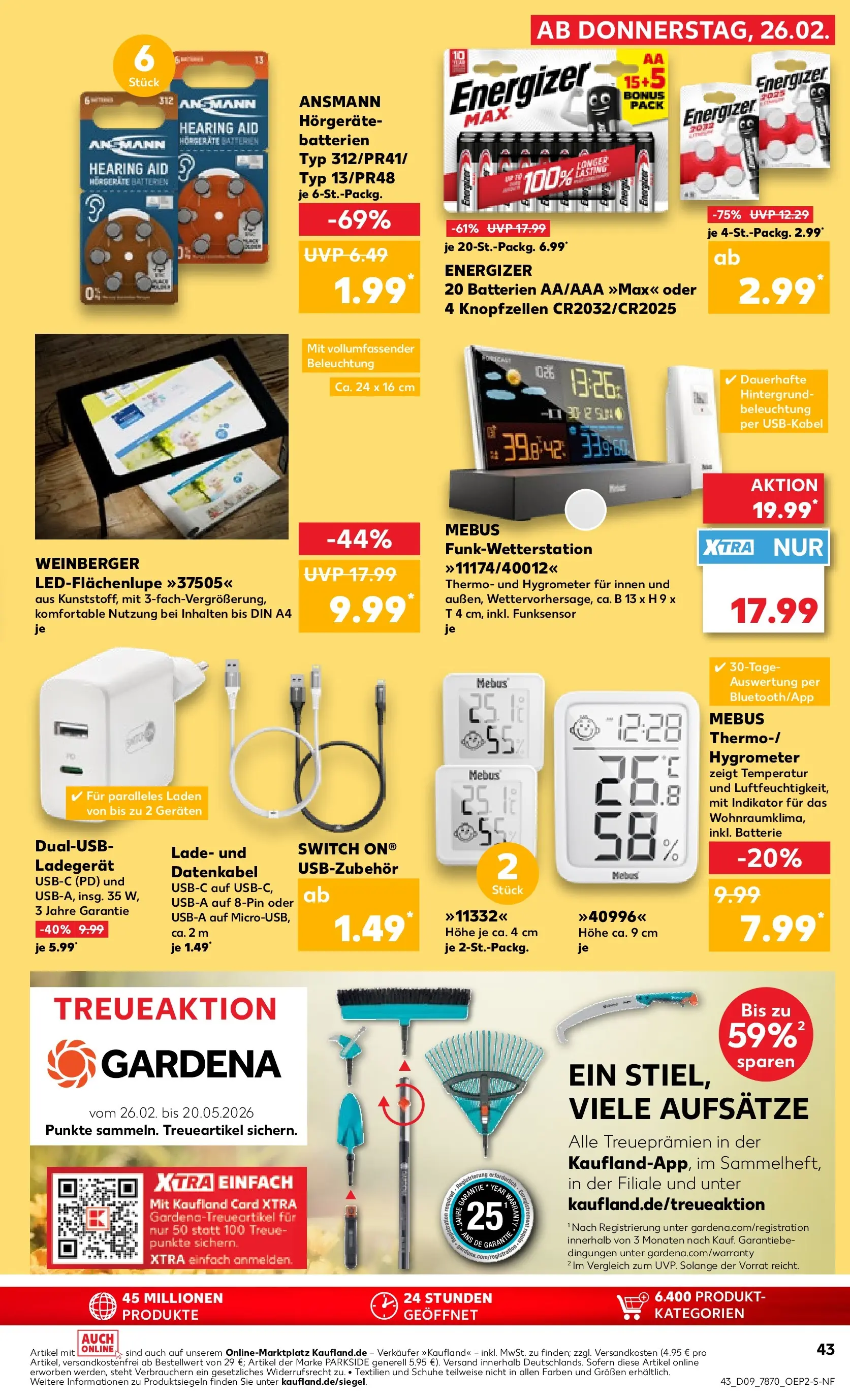 Prospekt Kaufland ab 26.02.2026 » Angebote Online zum Blättern | Seite: 47 | Produkte: USB, Batterien, Batterie, Ladegerät