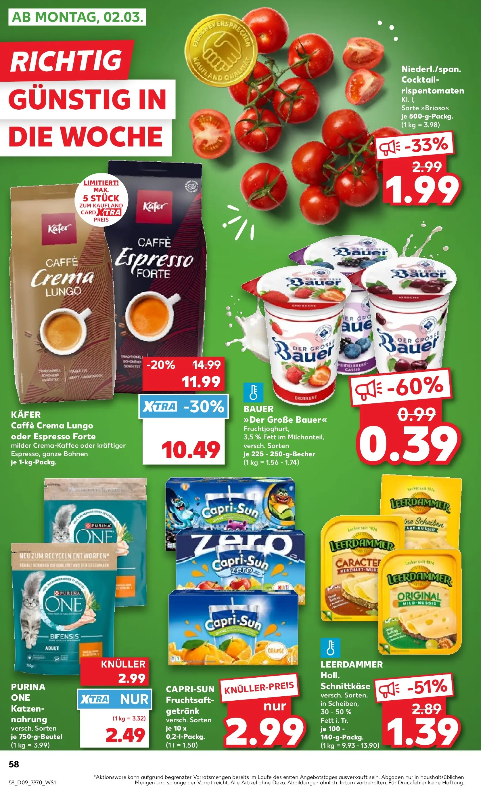 Prospekt Kaufland ab 26.02.2026 » Angebote Online zum Blättern | Seite: 62 | Produkte: Purina one, Capri sun, Leerdammer, Fruchtsaft