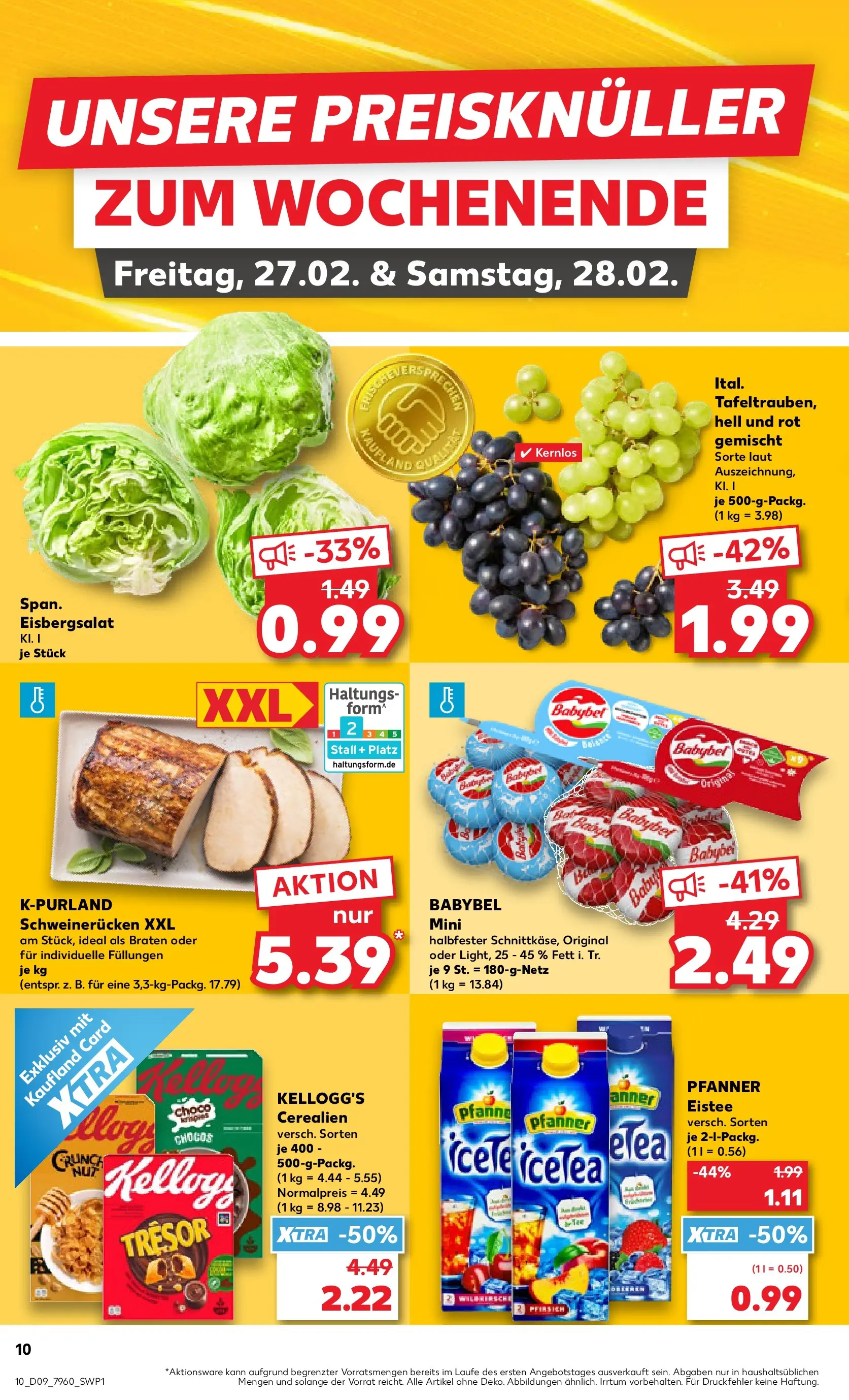 Prospekt Kaufland ab 26.02.2026 » Angebote Online zum Blättern | Seite: 10 | Produkte: Eisbergsalat, Pfirsich, Schweinerucken, Babybel