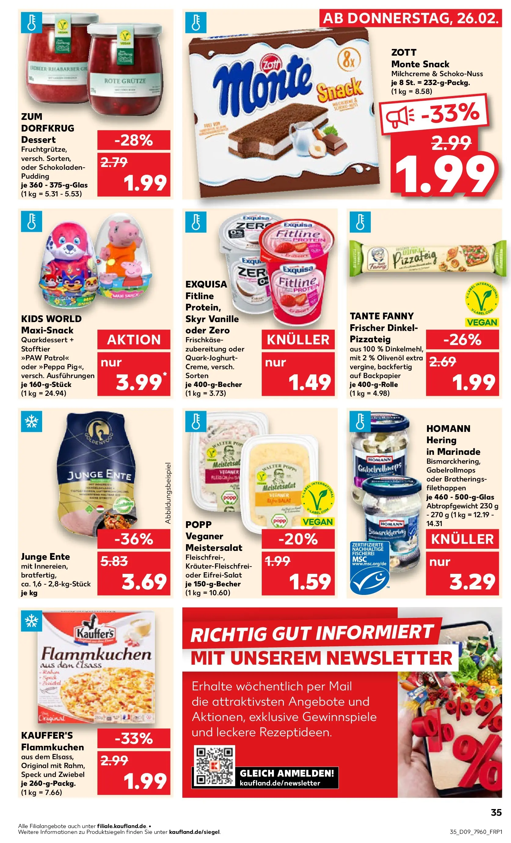 Prospekt Kaufland ab 26.02.2026 » Angebote Online zum Blättern | Seite: 35 | Produkte: Pudding, Skyr, Exquisa, Ente