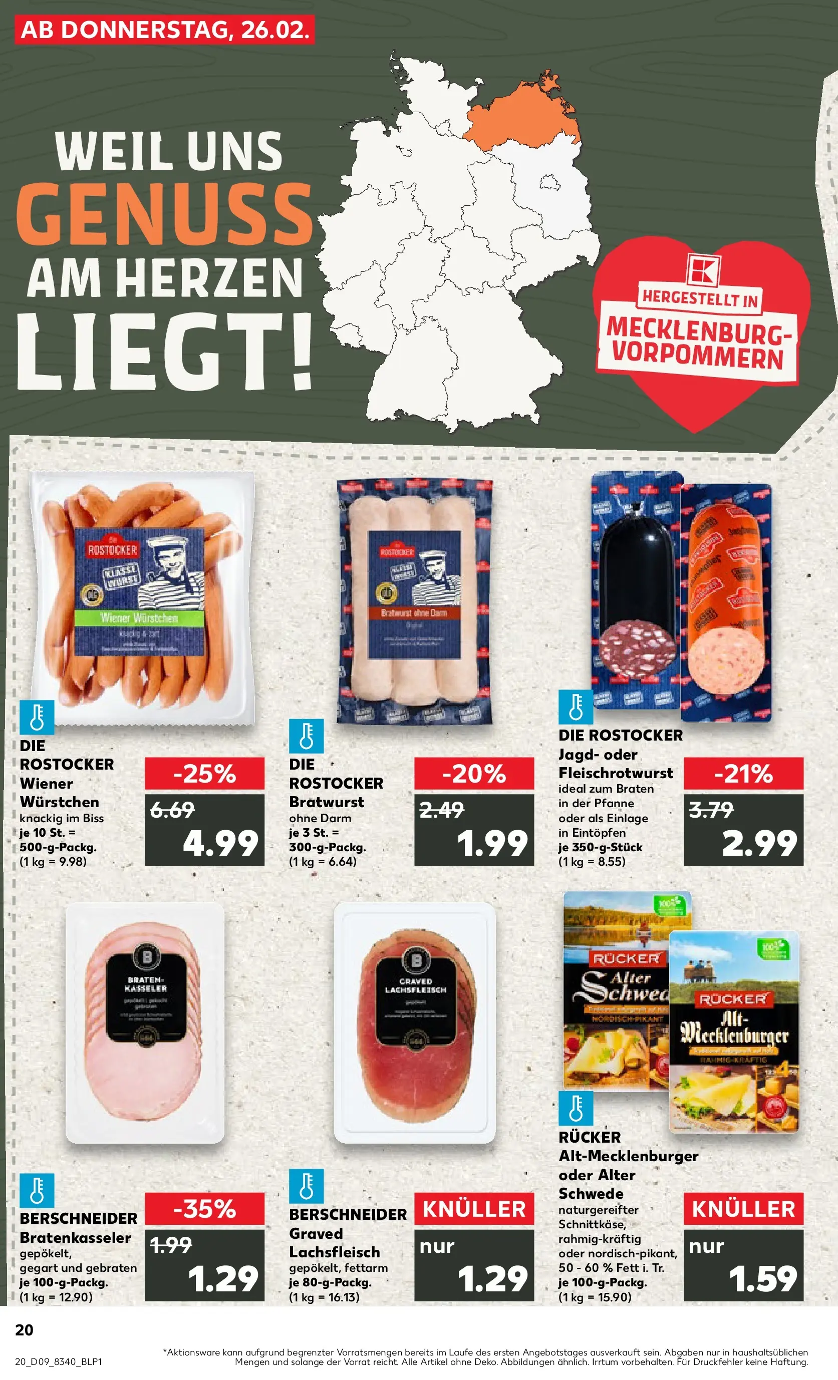 Prospekt Kaufland ab 26.02.2026 » Angebote Online zum Blättern | Seite: 20 | Produkte: Wiener wurstchen, Bratwurst