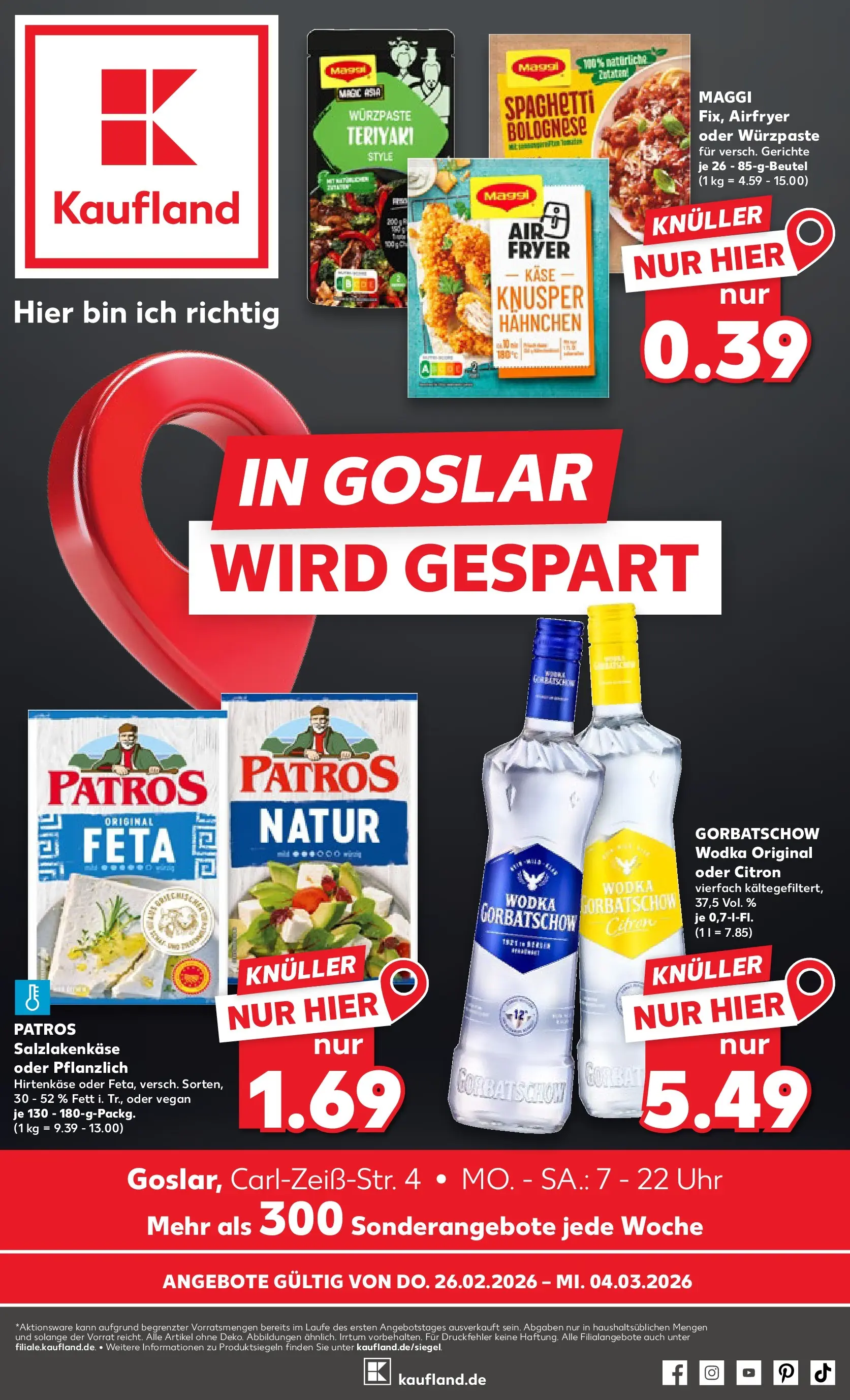 Prospekt Kaufland ab 26.02.2026 » Angebote und Werbung Online | Seite: 1 | Produkte: Hahnchen, Feta, Käse, Patros Prospekt Kaufland ab 26.02.2026 » Angebote Online zum Blättern | Seite: 1 | Produkte: Hahnchen, Feta, Käse, Patros