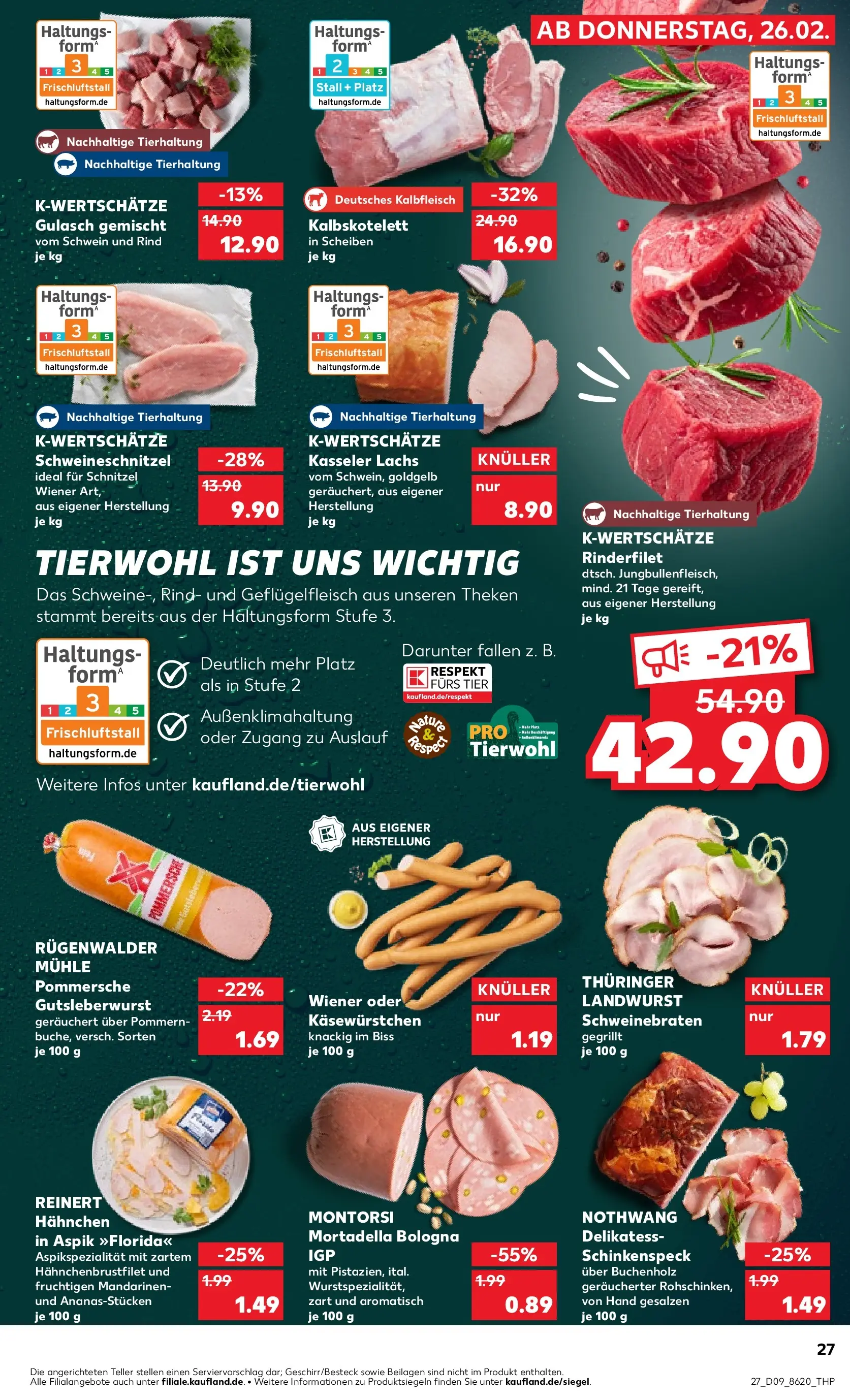 Prospekt Kaufland ab 26.02.2026 » Angebote Online zum Blättern | Seite: 31 | Produkte: Hahnchen, Rinderfilet, Mandarinen, Lachs
