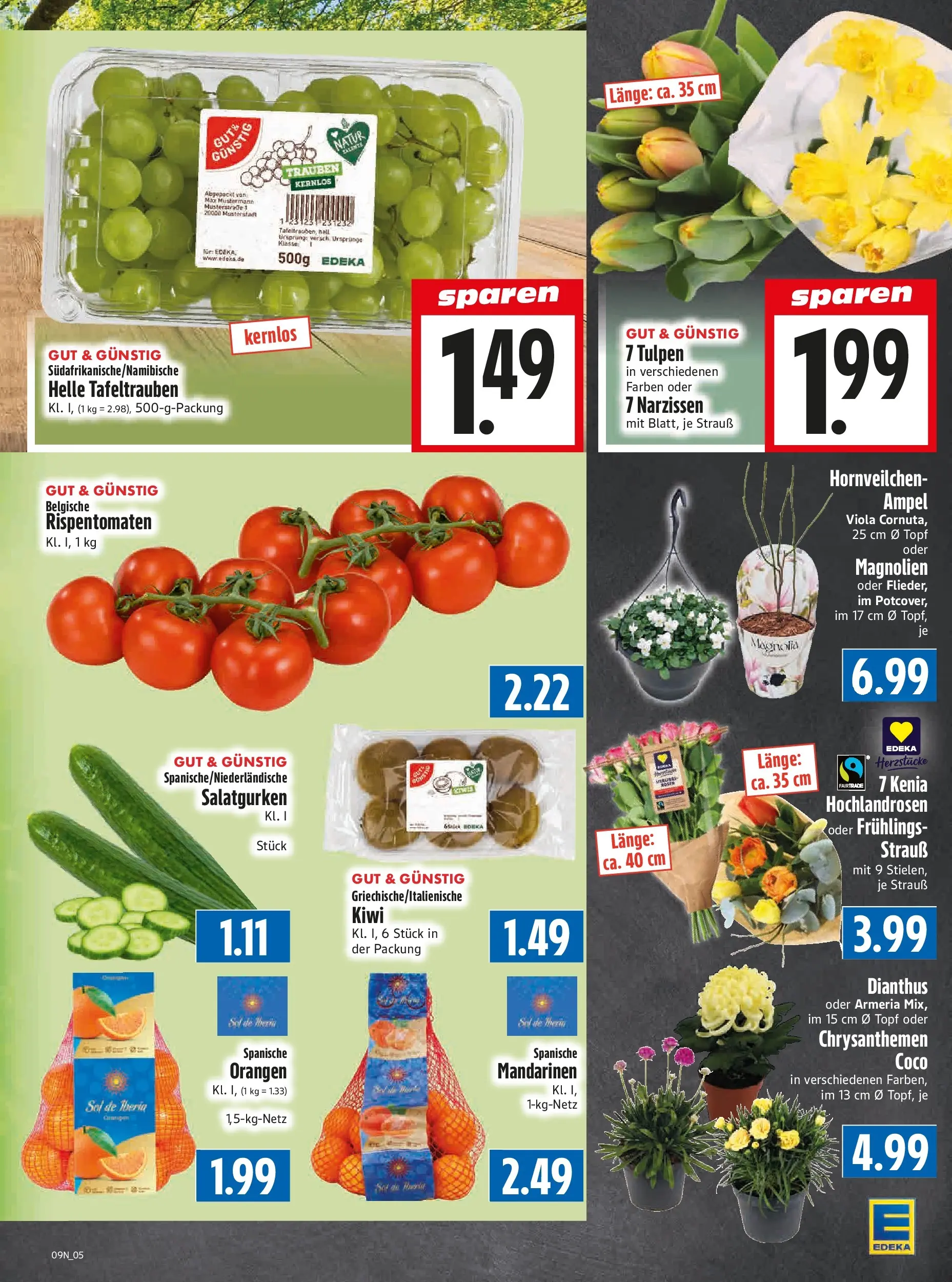 Angebote - Edeka Hahner: Wochenangebote (ab 22.02.2026) zum Blättern | Seite: 7 | Produkte: Trauben, Mandarinen, Orangen, Kiwi