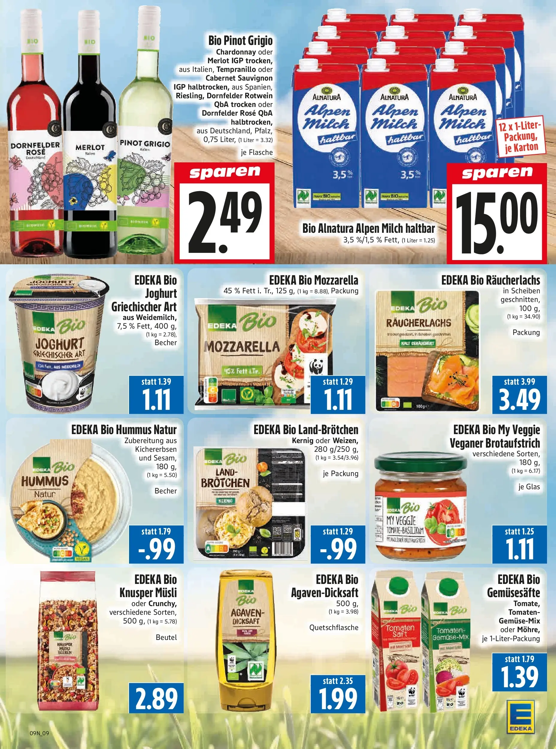 Angebote - Edeka Hahner: Wochenangebote (ab 22.02.2026) zum Blättern | Seite: 11 | Produkte: Rotwein, Mozzarella, Räucherlachs, Saft