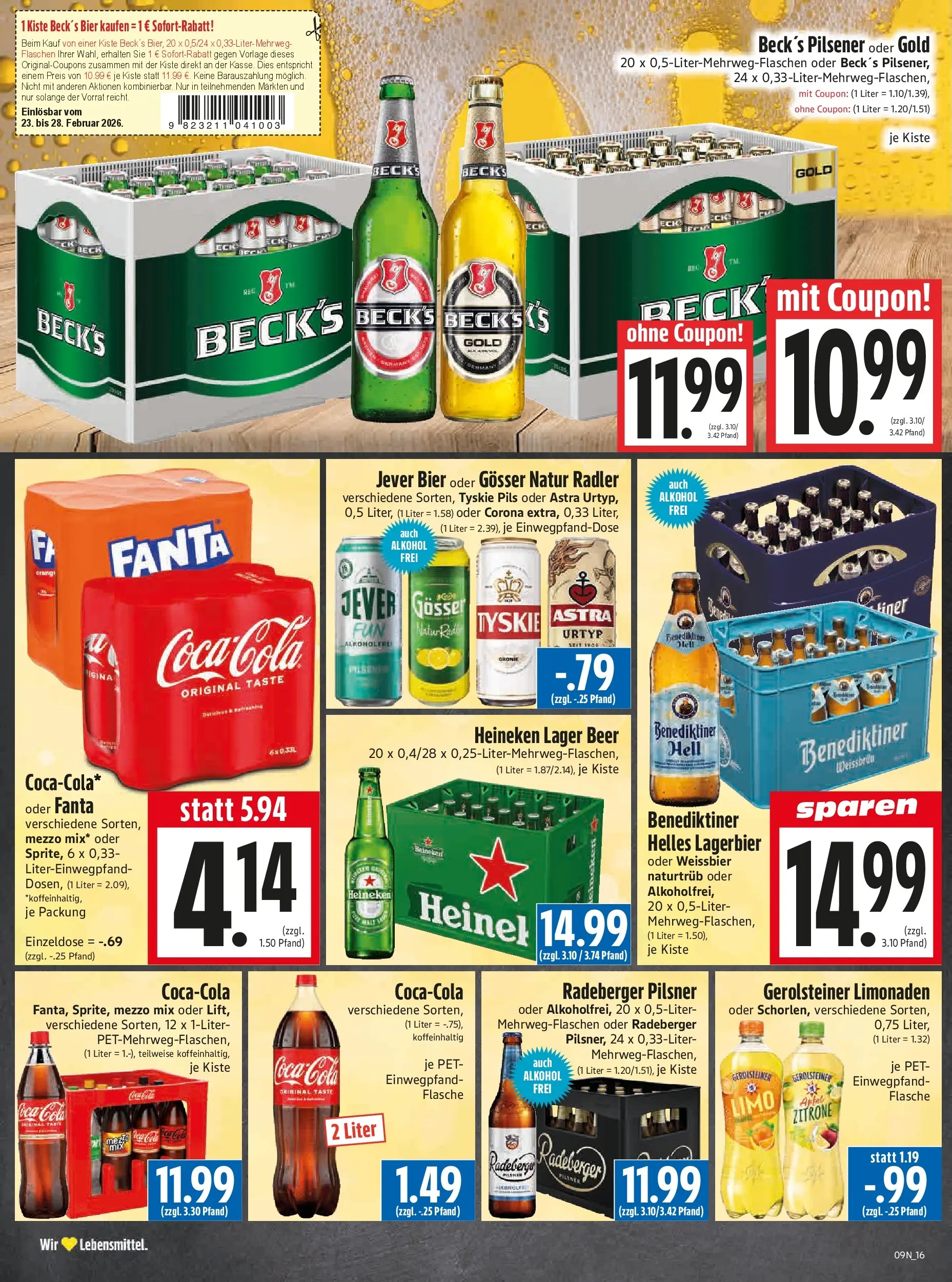 Angebote - Edeka Hahner: Wochenangebote (ab 22.02.2026) zum Blättern | Seite: 18 | Produkte: Fanta, Äpfel, Astra, Heineken