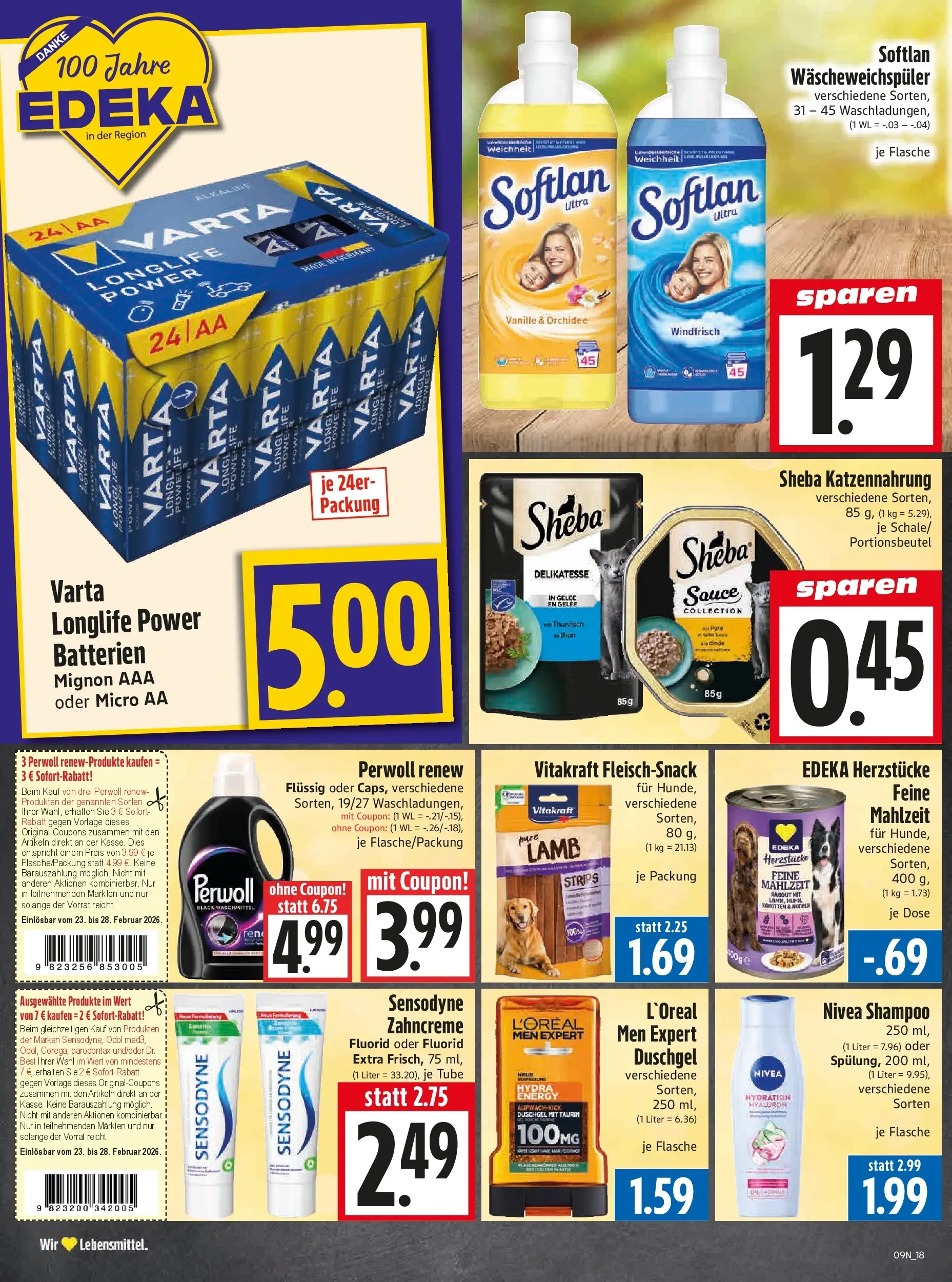 Angebote - Edeka Hahner: Wochenangebote (ab 22.02.2026) zum Blättern | Seite: 20 | Produkte: Batterien, Energy, Orchidee, Nudeln