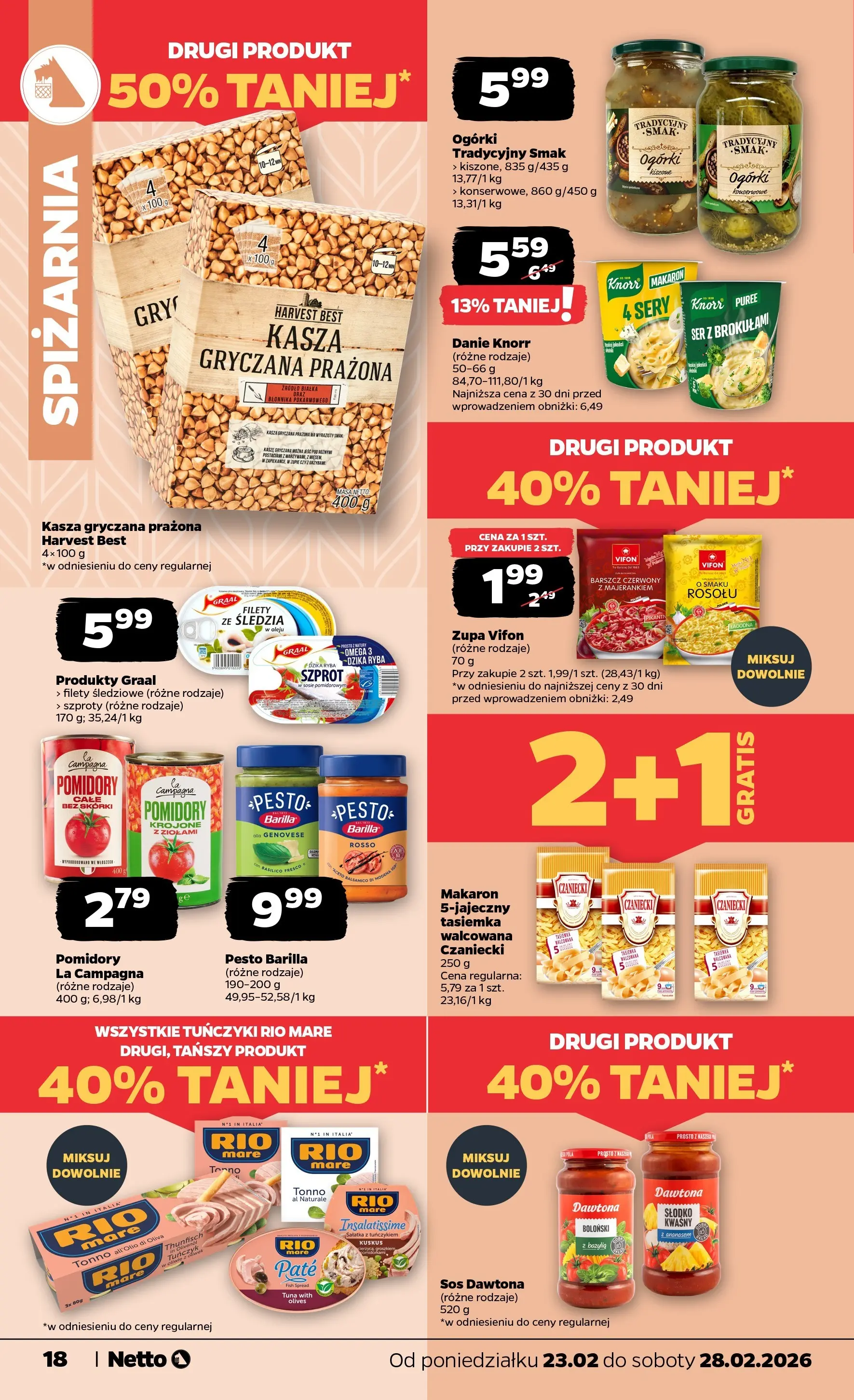 Netto - NETTO T09A ważne do 28.02.2026 od 22.02.2026 - Aktualne promocje | Strona: 18 | Produkty: Kasza gryczana, Sałatka z tuńczykiem, Fresco, Ryba