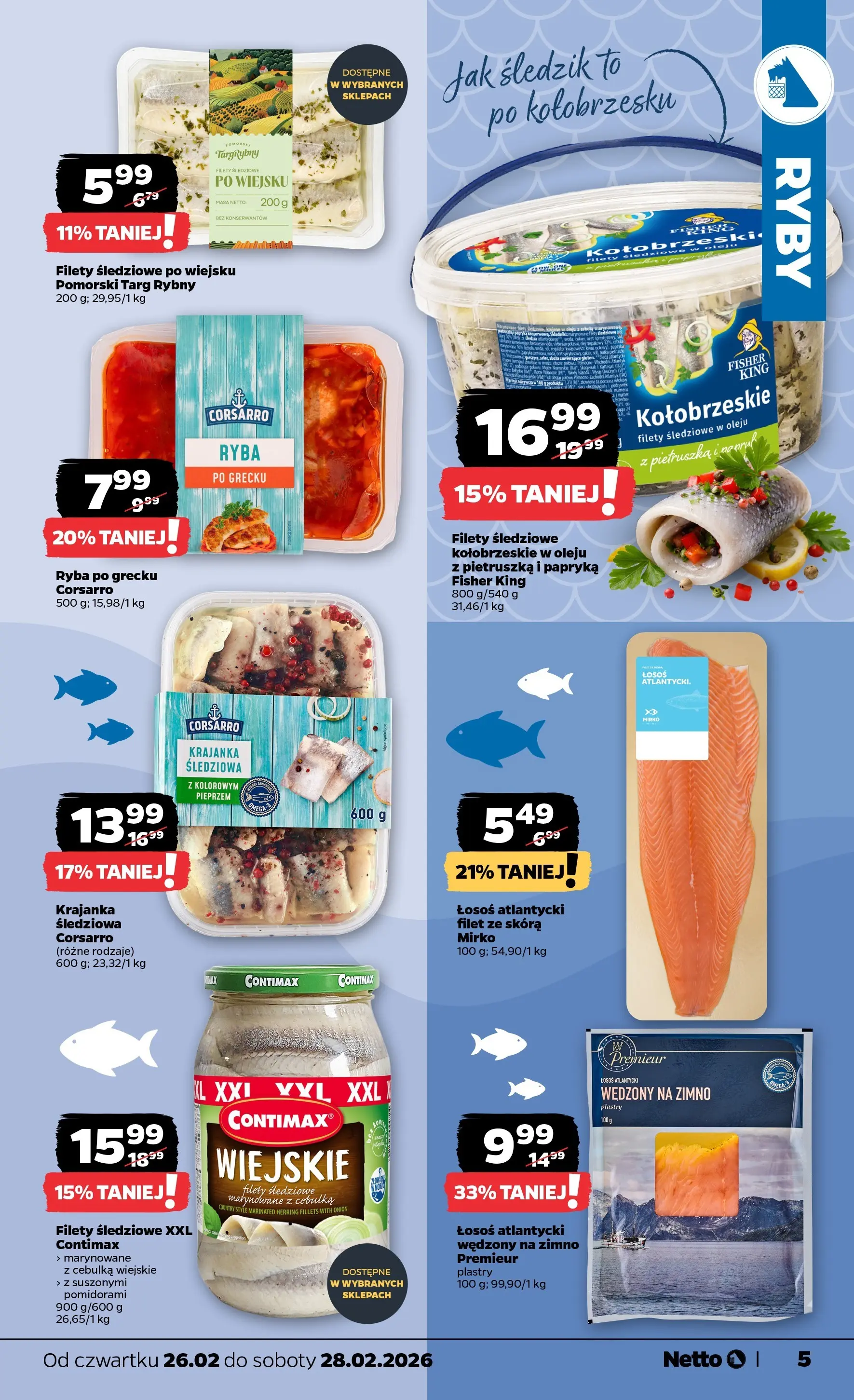 Netto gazetka - Spożywcza od 26.02.2026 - Aktualne promocje | Strona: 5 | Produkty: Pietruszka, Łosoś atlantycki, Ryba, Sól