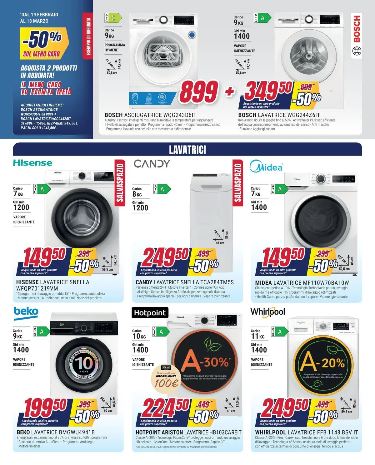 Nuovo Offerte - Il meno caro lo paghi la metà da Trony! dal 19/02/2026 > offerte anteprima 🛍️ | Pagina: 3 | Prodotti: Acqua, Lavatrice, Asciugatrice, Lenzuola