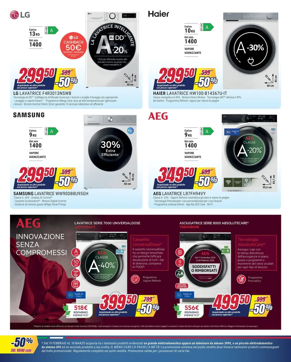 Nuovo Offerte - Il meno caro lo paghi la metà da Trony! dal 19/02/2026 > offerte anteprima 🛍️ | Pagina: 4 | Prodotti: Lavatrice, Asciugatrice, Samsung