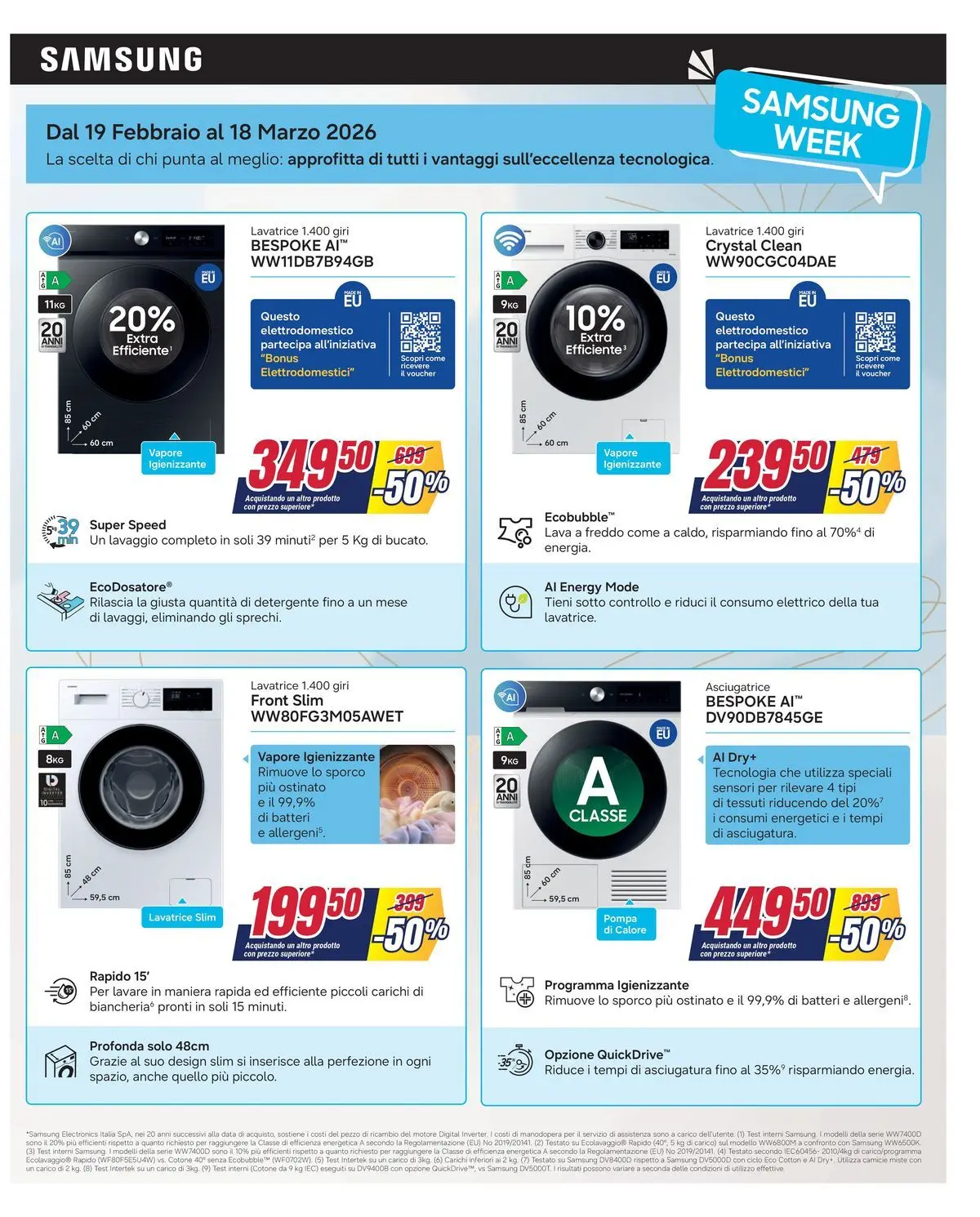 Nuovo Offerte - Il meno caro lo paghi la metà da Trony! dal 19/02/2026 > offerte anteprima 🛍️ | Pagina: 9 | Prodotti: Detergente, Asciugatrice, Data, Samsung