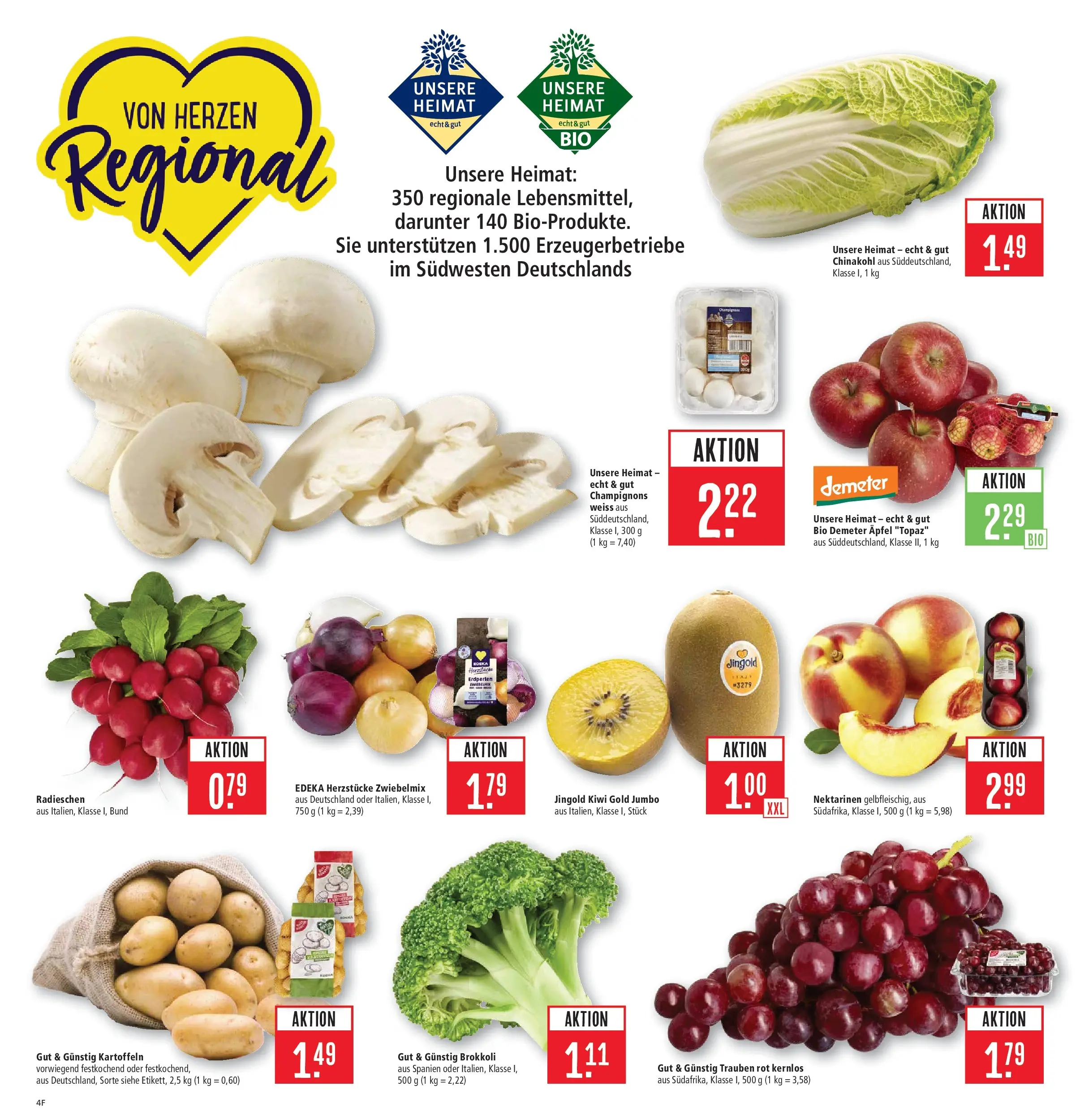 Marktkauf - Marktkauf: Wochenangebote (ab 22.02.2026) » Angebote online | Seite: 4 | Produkte: Nektarinen, Trauben, Champignons, Brokkoli