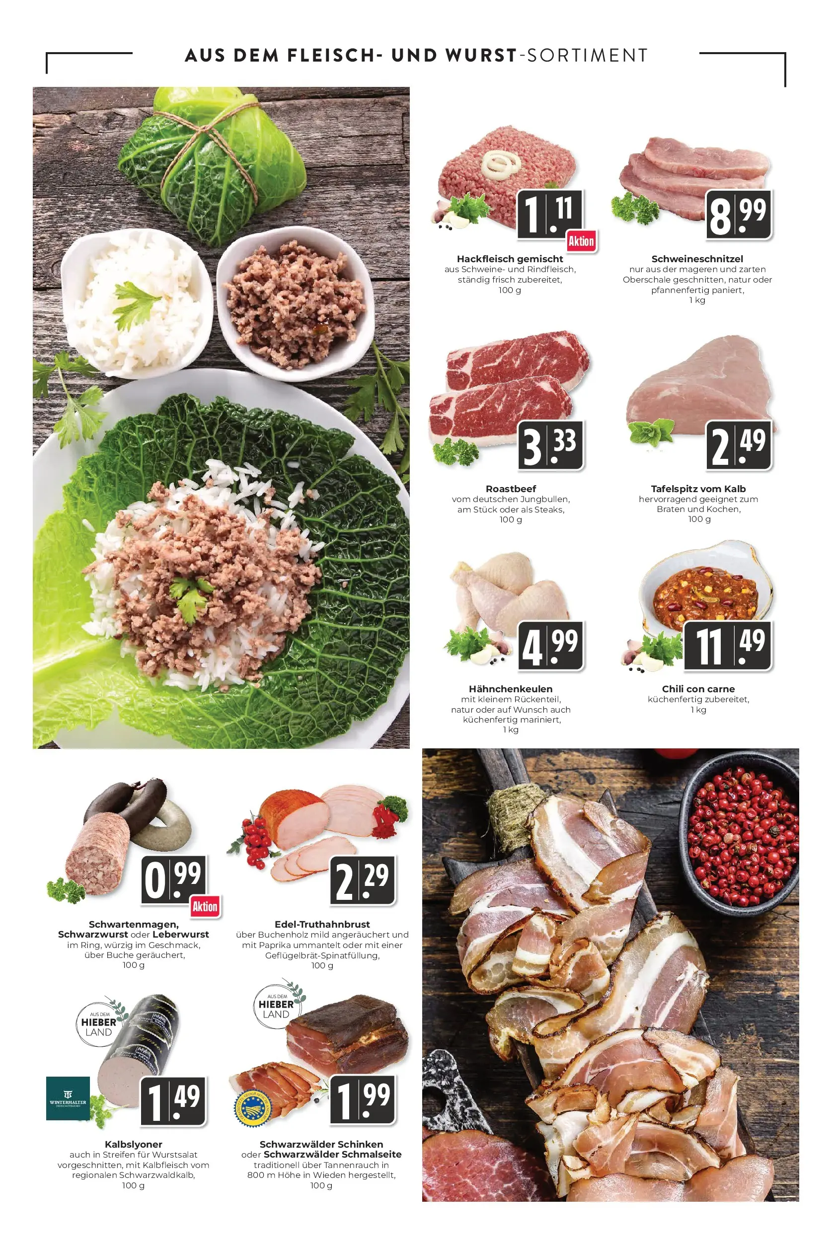 Angebote - Hieber's Frischecenter: Meine Woche (ab 22.02.2026) zum Blättern | Seite: 4 | Produkte: Roastbeef, Paprika, Schinken, Fleisch