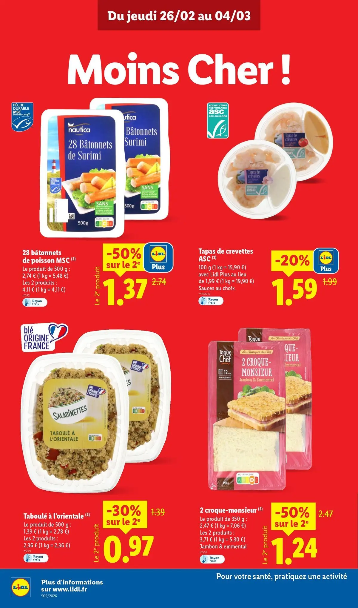 Catalogue LIDL du 25/02/2026 | Promo prospectus en ligne | Page: 10 | Produits: Emmental, Crevettes, Jambon, Poisson Catalogue LIDL du 25/02/2026 | Promo prospectus en ligne | Page: 10 | Produits: Emmental, Crevettes, Jambon, Poisson