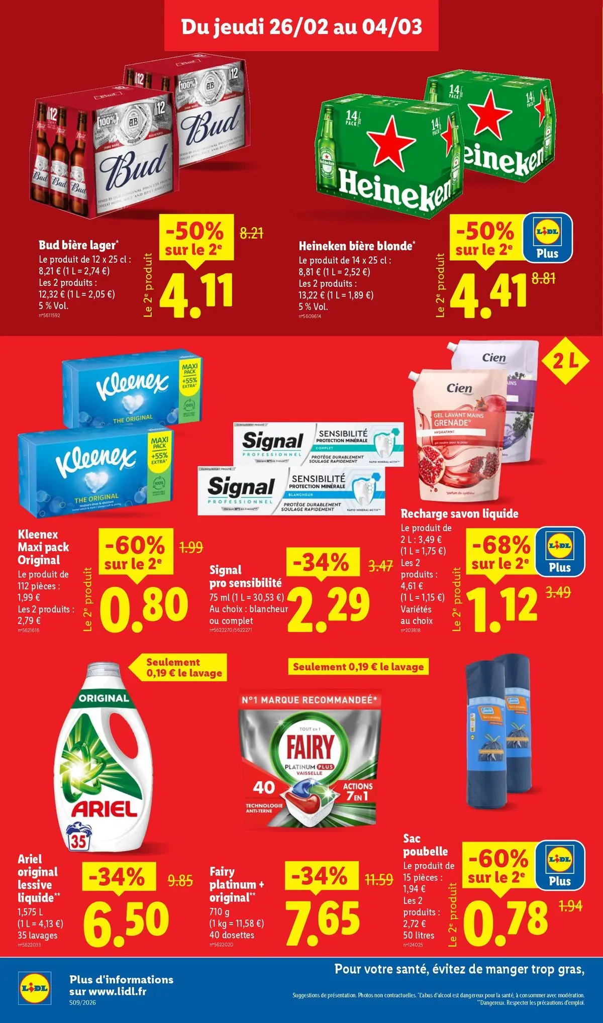 Catalogue LIDL du 25/02/2026 | Promo prospectus en ligne | Page: 14 | Produits: Poubelle, Savon, Bière, Thé Catalogue LIDL du 25/02/2026 | Promo prospectus en ligne | Page: 14 | Produits: Poubelle, Savon, Bière, Thé