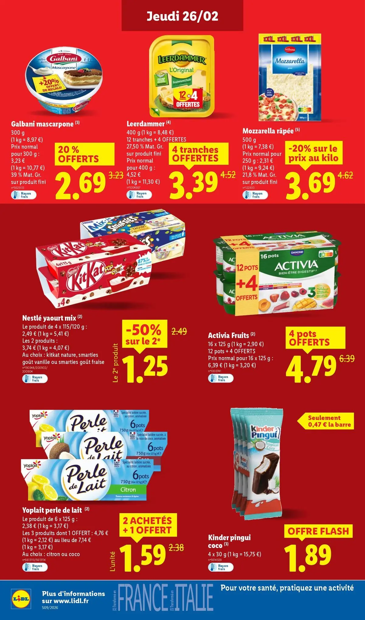 Catalogue LIDL du 25/02/2026 | Promo prospectus en ligne | Page: 16 | Produits: Citron, Mozzarella, Lait, Noix Catalogue LIDL du 25/02/2026 | Promo prospectus en ligne | Page: 16 | Produits: Citron, Mozzarella, Lait, Noix