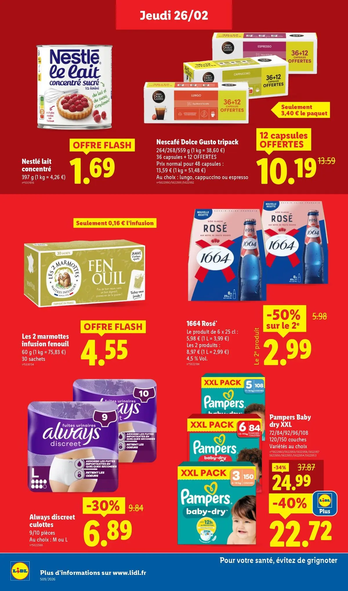 Catalogue LIDL du 25/02/2026 | Promo prospectus en ligne | Page: 18 | Produits: Couches, Fenouil, Dolce Gusto, Lait Catalogue LIDL du 25/02/2026 | Promo prospectus en ligne | Page: 18 | Produits: Couches, Fenouil, Dolce Gusto, Lait