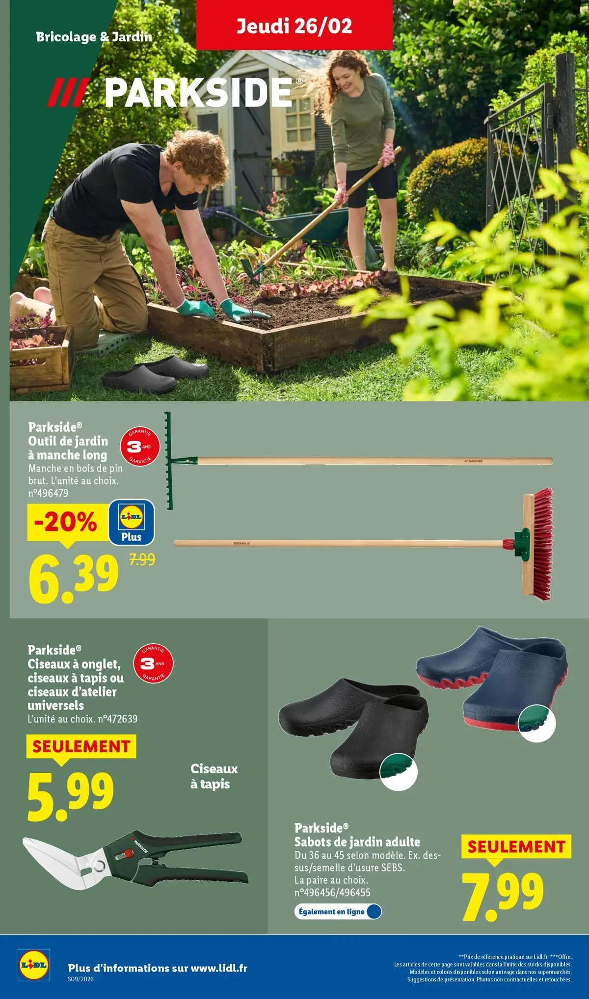 Catalogue LIDL du 25/02/2026 | Promo prospectus en ligne | Page: 38 | Produits: Sabots de jardin, Tapis, Ciseaux Catalogue LIDL du 25/02/2026 | Promo prospectus en ligne | Page: 38 | Produits: Sabots de jardin, Tapis, Ciseaux
