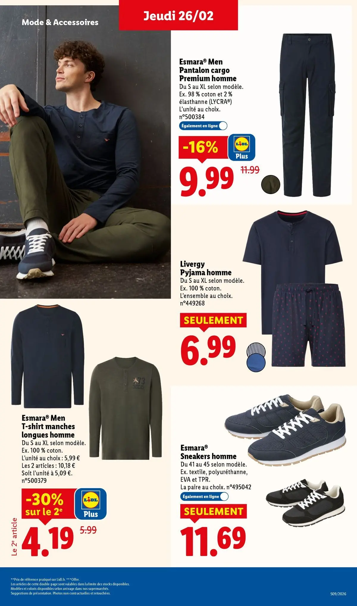Catalogue LIDL du 25/02/2026 | Promo prospectus en ligne | Page: 45 | Produits: T-shirt, Pantalon, Pyjamas, Pyjama Catalogue LIDL du 25/02/2026 | Promo prospectus en ligne | Page: 45 | Produits: T-shirt, Pantalon, Pyjamas, Pyjama