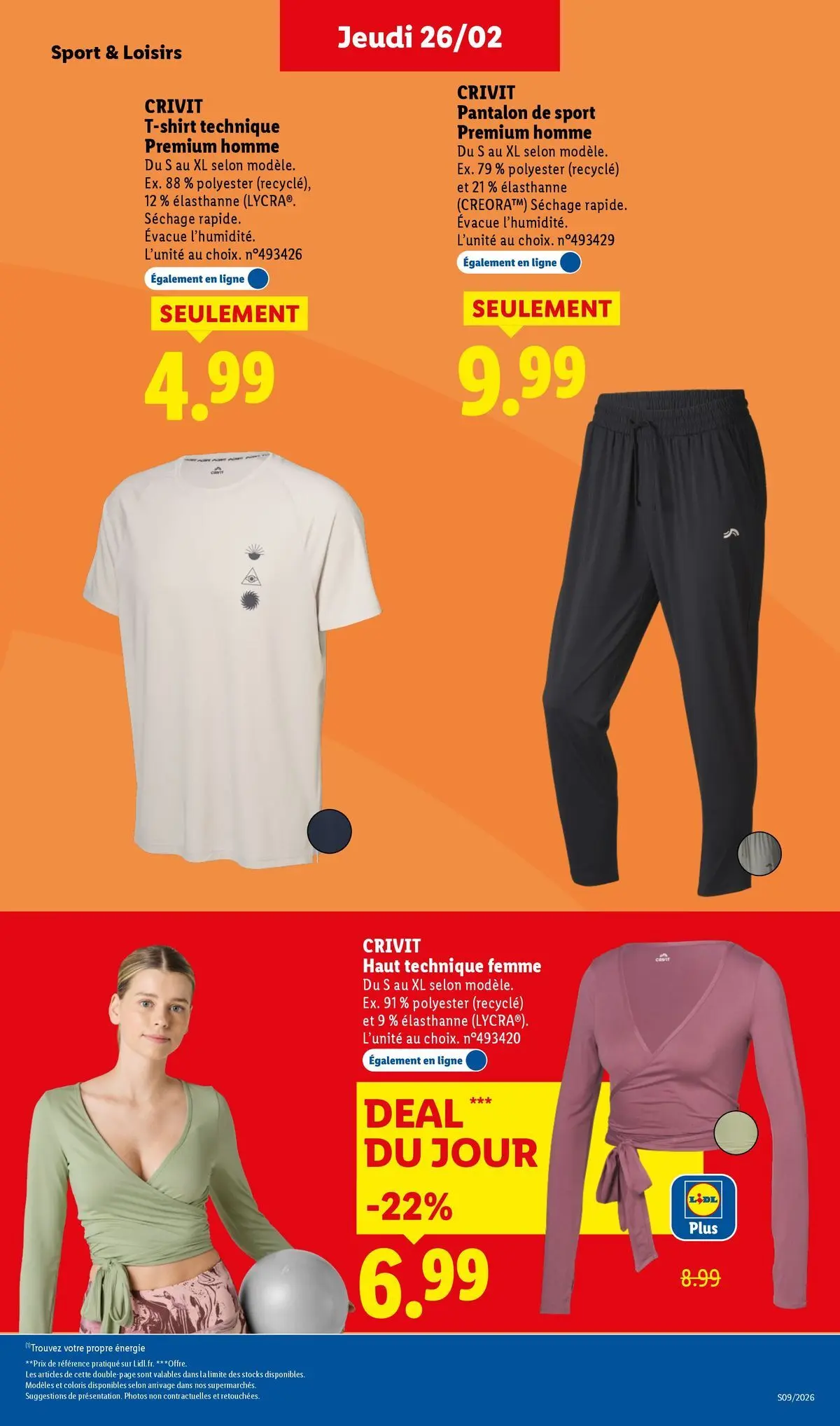 Catalogue LIDL du 25/02/2026 | Promo prospectus en ligne | Page: 47 | Produits: T-shirt, Pantalon Catalogue LIDL du 25/02/2026 | Promo prospectus en ligne | Page: 47 | Produits: T-shirt, Pantalon