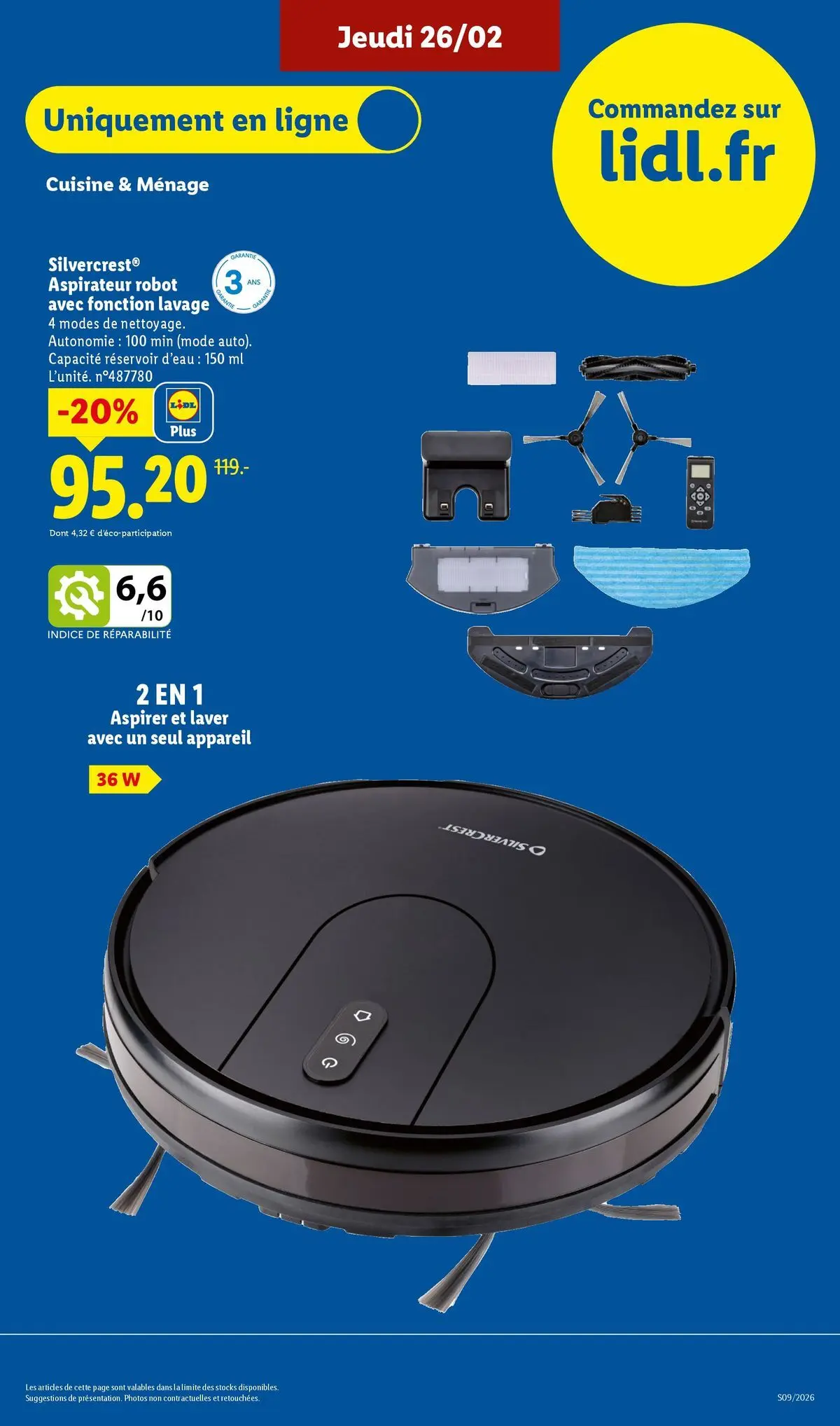 Catalogue LIDL du 25/02/2026 | Promo prospectus en ligne | Page: 51 | Produits: Aspirateur, Robot, Réservoir d'eau, Aspirateur robot Catalogue LIDL du 25/02/2026 | Promo prospectus en ligne | Page: 51 | Produits: Aspirateur, Robot, Réservoir d'eau, Aspirateur robot