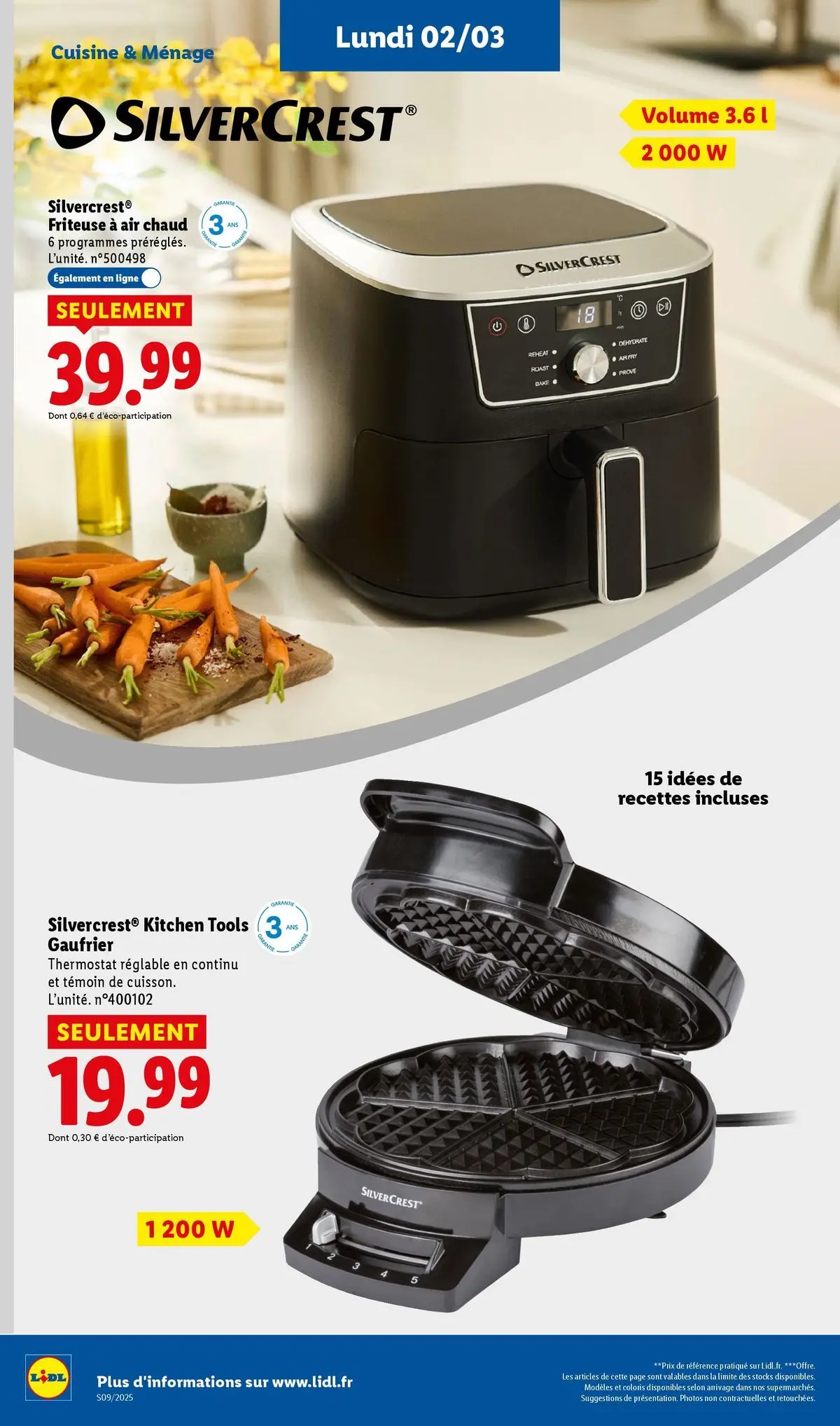 Catalogue LIDL du 25/02/2026 | Promo prospectus en ligne | Page: 68 | Produits: Friteuse, Gaufrier, Air fryer Catalogue LIDL du 25/02/2026 | Promo prospectus en ligne | Page: 68 | Produits: Friteuse, Gaufrier, Air fryer