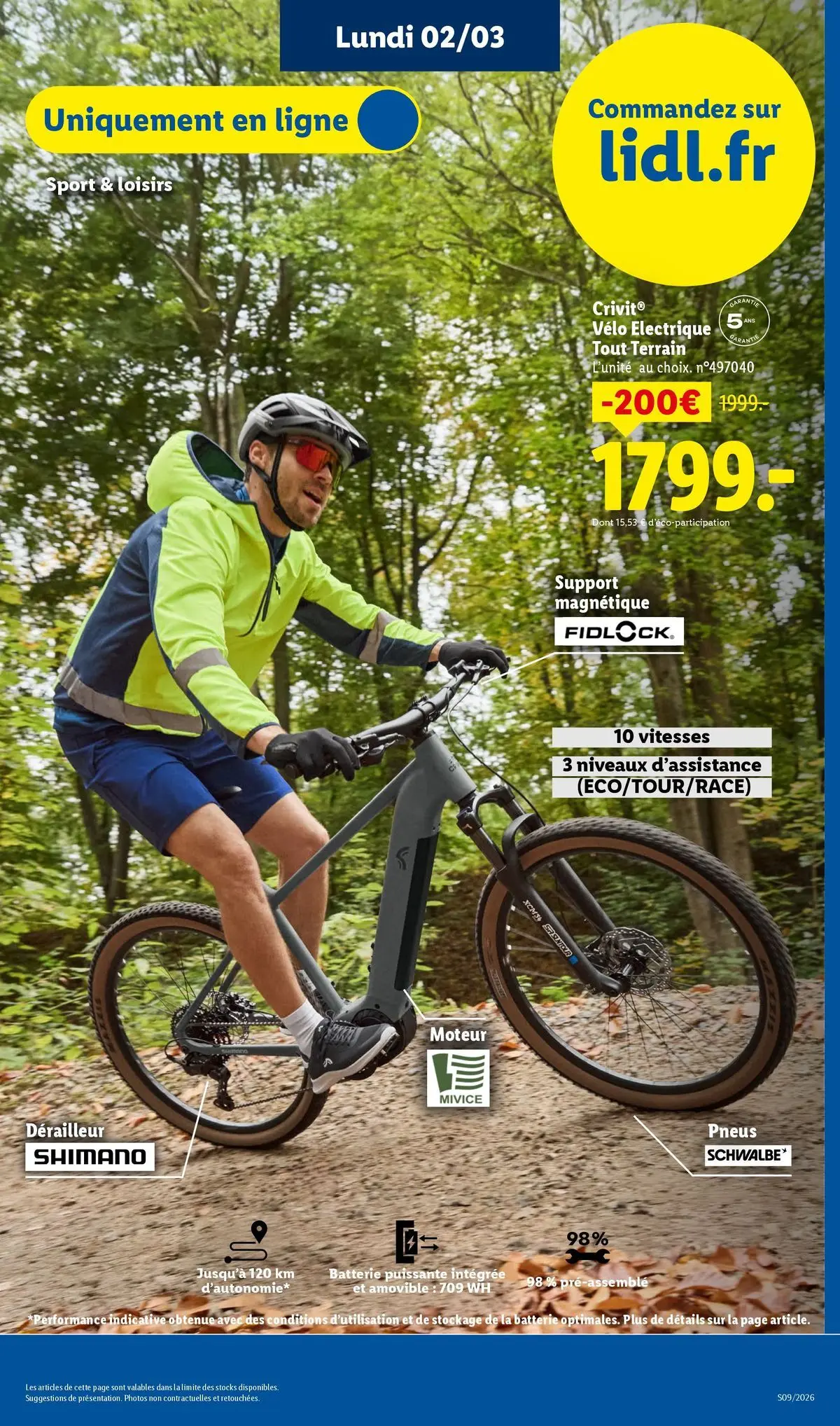 Catalogue LIDL du 25/02/2026 | Promo prospectus en ligne | Page: 73 | Produits: Vélo, Vélo électrique, Pneus, Batterie Catalogue LIDL du 25/02/2026 | Promo prospectus en ligne | Page: 73 | Produits: Vélo, Vélo électrique, Pneus, Batterie