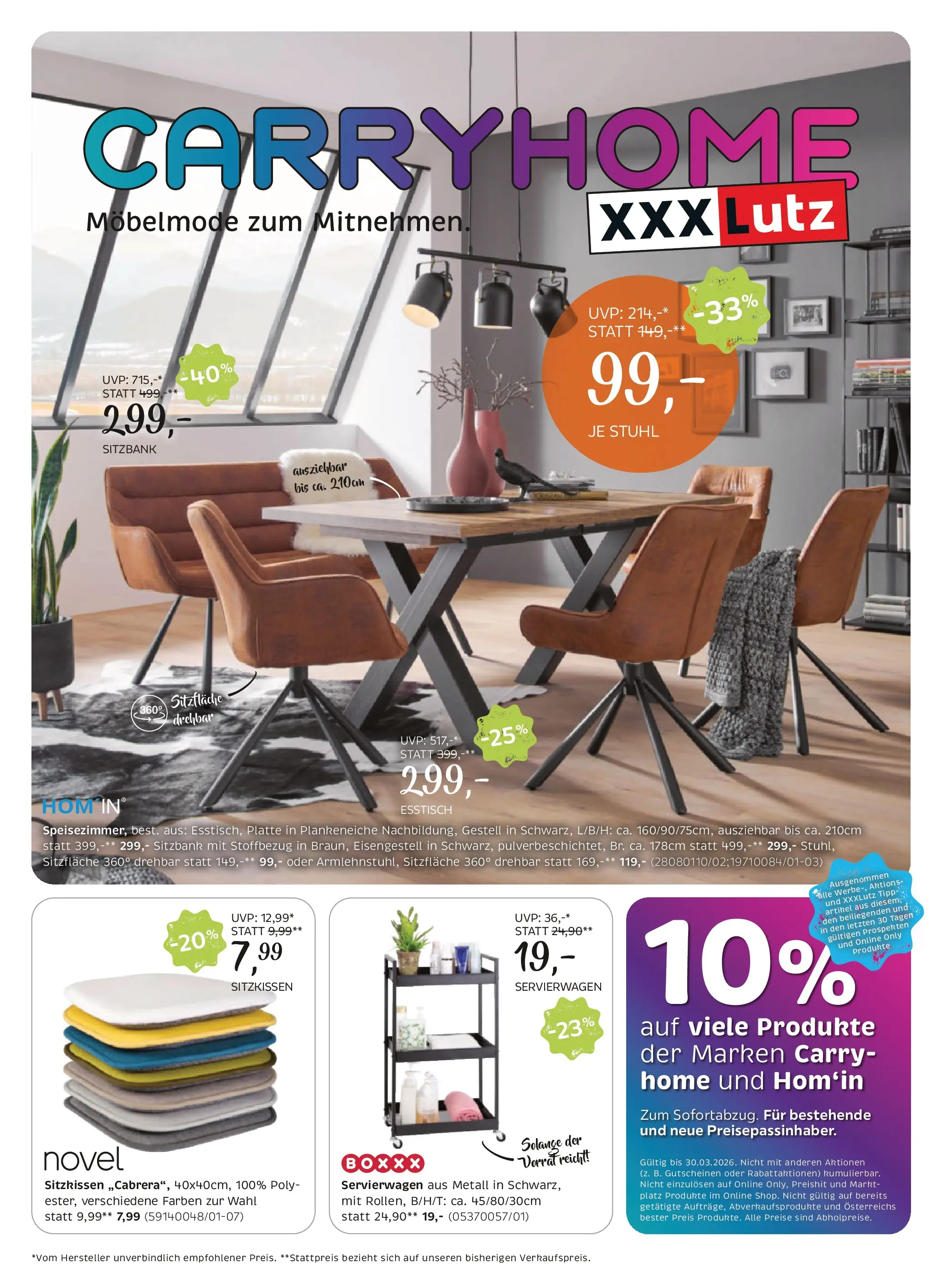 XXXLutz Cary Home von 16.03.2026 - Aktuelle Angebote | Seite: 1 | Produkte: Stuhl