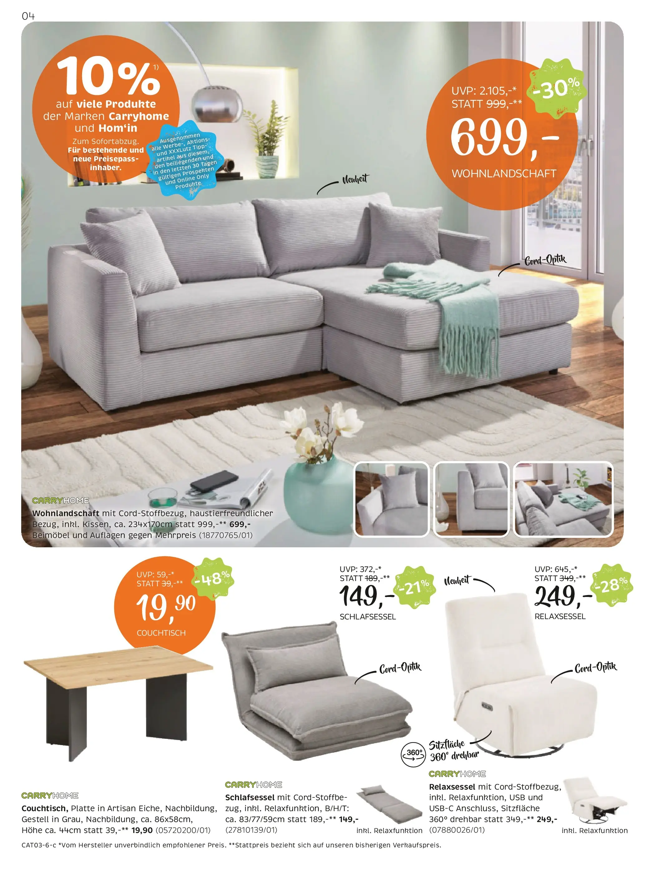 XXXLutz Cary Home von 16.03.2026 - Aktuelle Angebote | Seite: 4 | Produkte: USB, Couchtisch