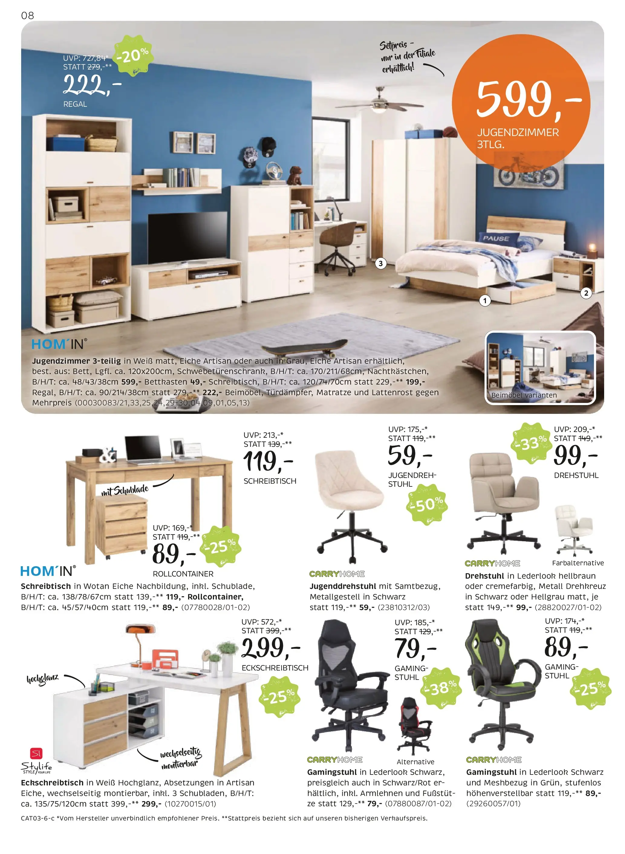 XXXLutz Cary Home von 16.03.2026 - Aktuelle Angebote | Seite: 8 | Produkte: Matratze, Lattenrost, Regal, Stuhl