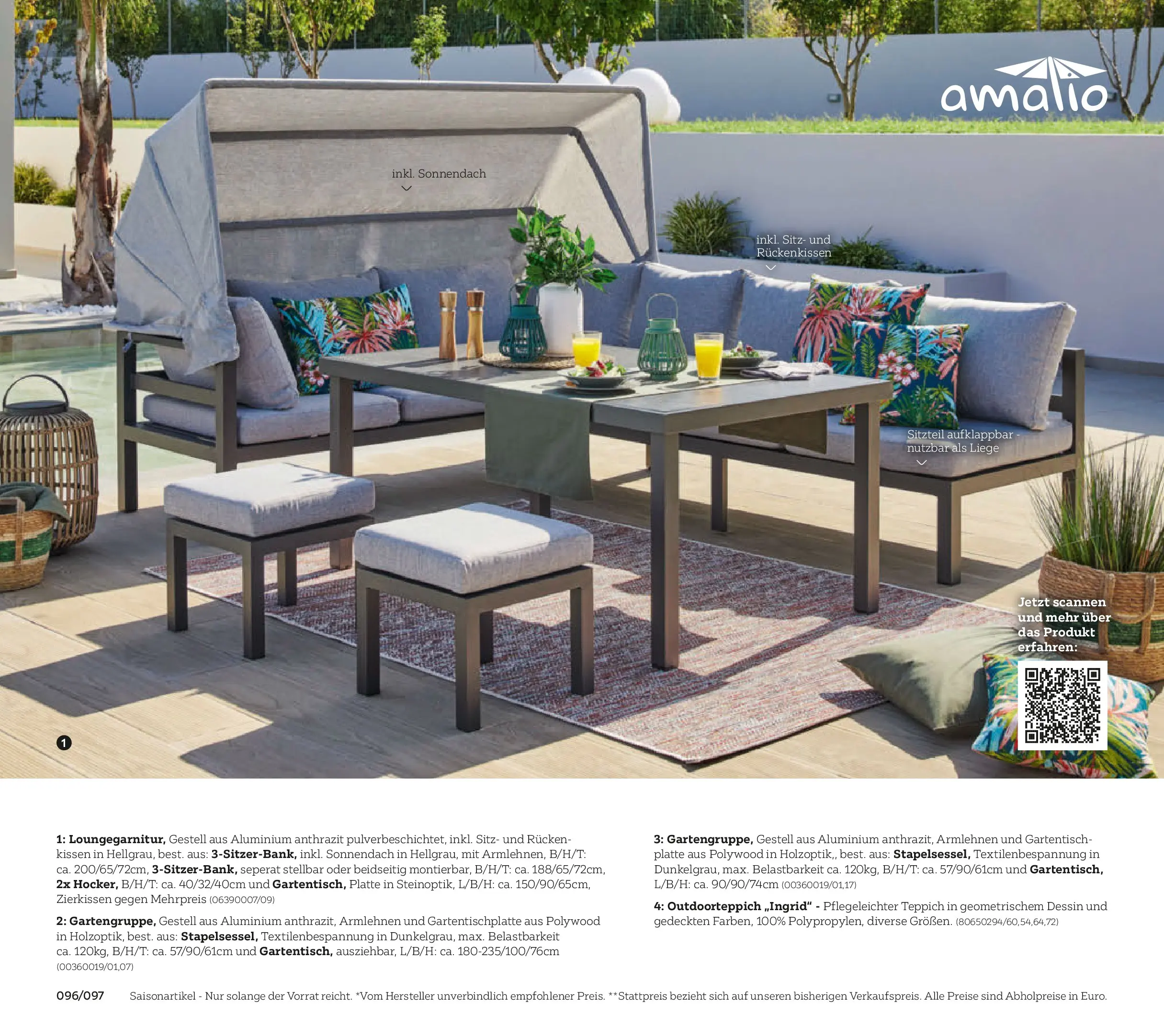 XXXLutz Gartenkatalog von 30.03.2026 - Aktuelle Angebote | Seite: 96 | Produkte: Kissen, Teppich