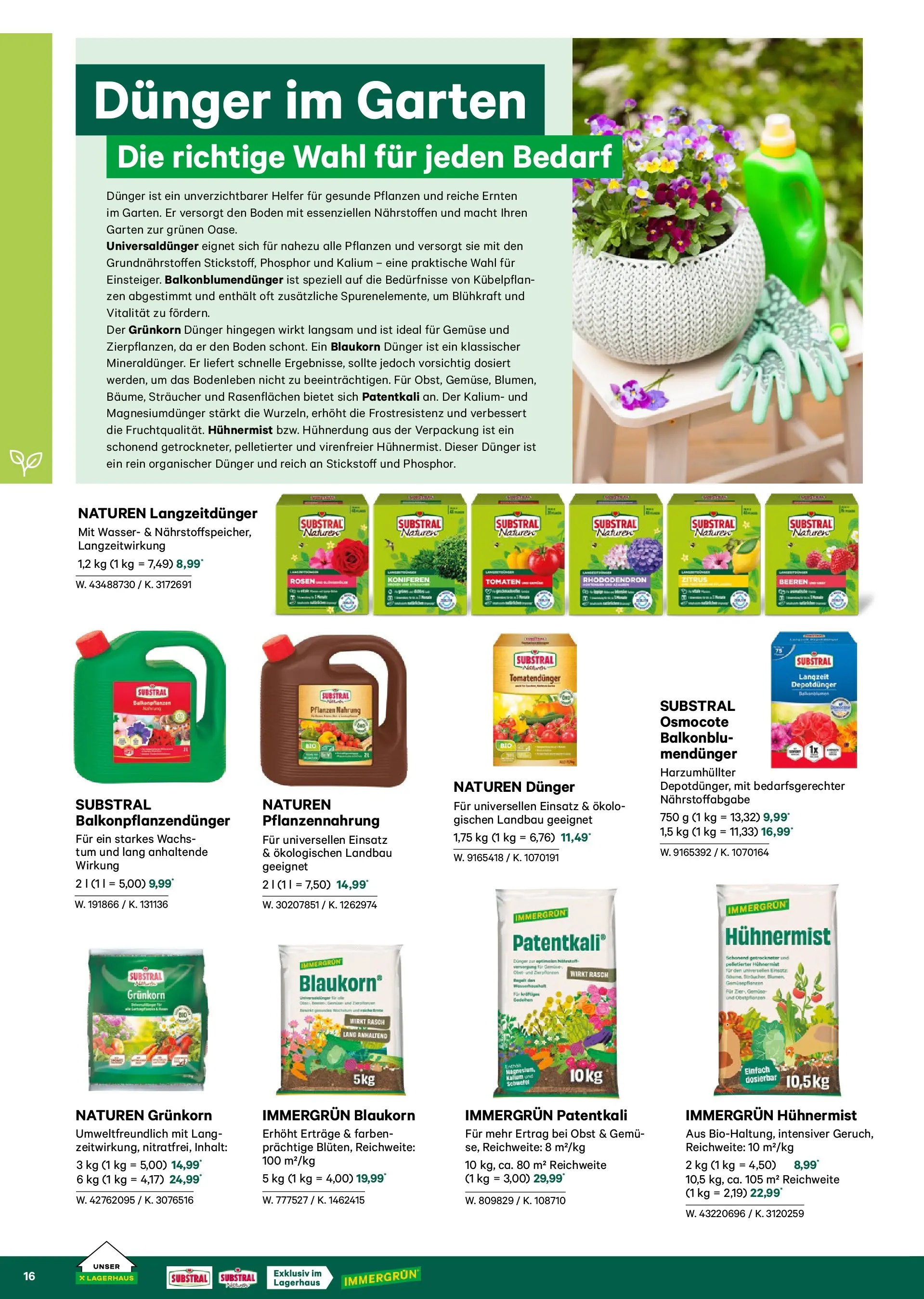 Lagerhaus Garten & Freizeit Katalog 2026 - Regau, Weyer von 01.03.2026 - Aktuelle Angebote | Seite: 16 | Produkte: Wasser, Gemüse, Obst, Tomaten