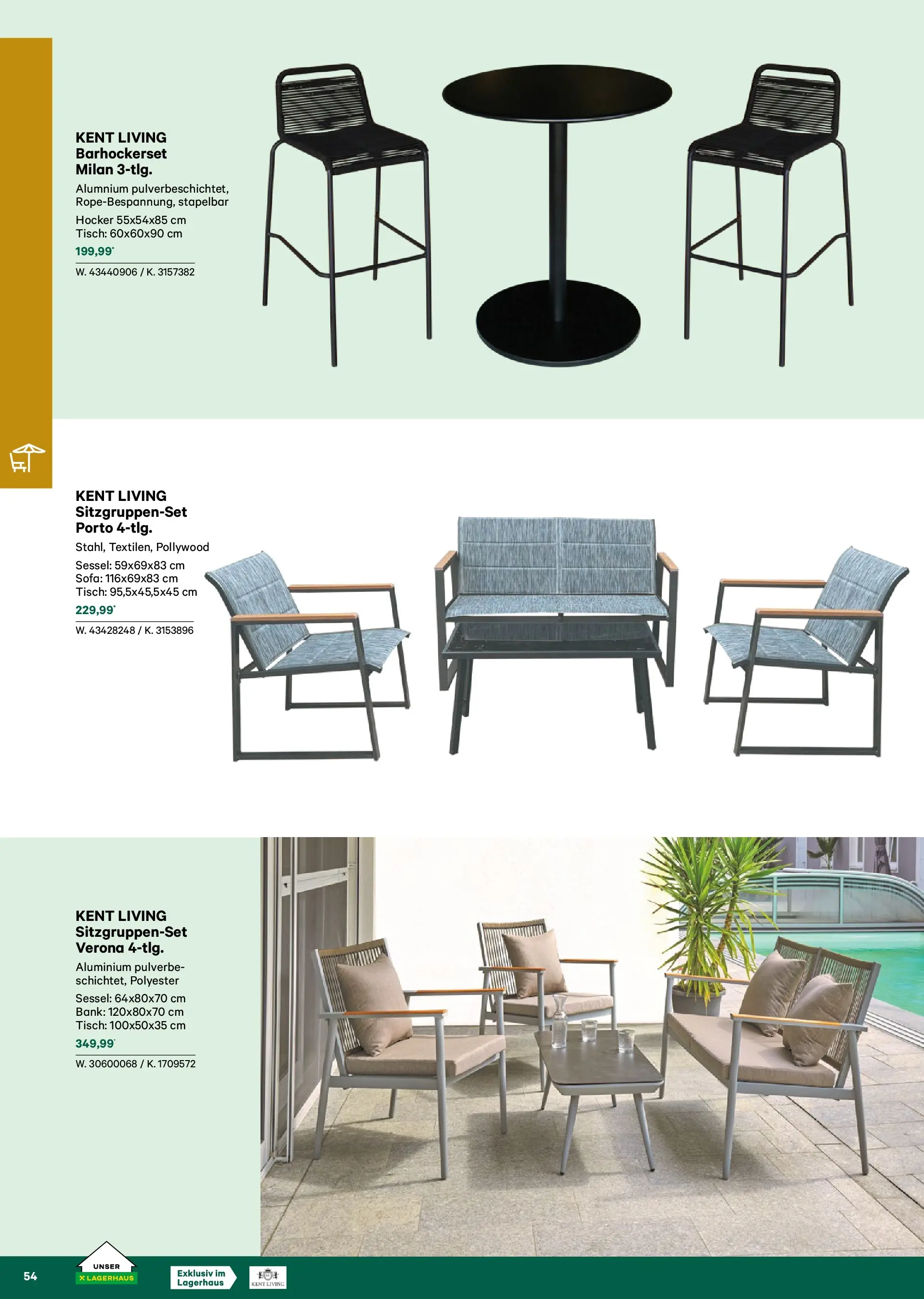 Lagerhaus Garten & Freizeit Katalog 2026 - Regau, Weyer von 01.03.2026 - Aktuelle Angebote | Seite: 54 | Produkte: Sofa, Sessel, Tisch