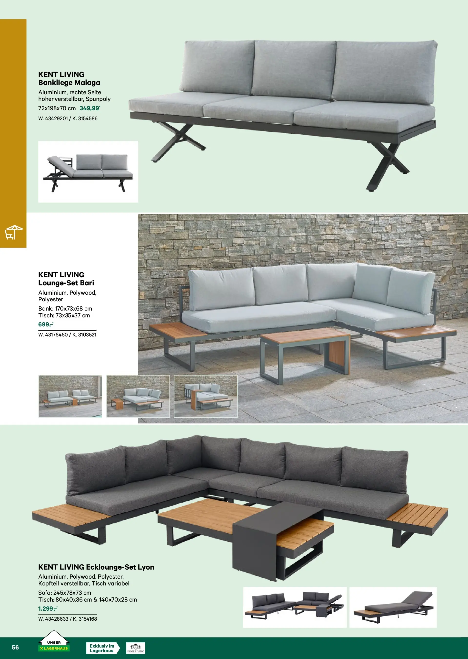 Lagerhaus Garten & Freizeit Katalog 2026 - Regau, Weyer von 01.03.2026 - Aktuelle Angebote | Seite: 56 | Produkte: Sofa, Tisch