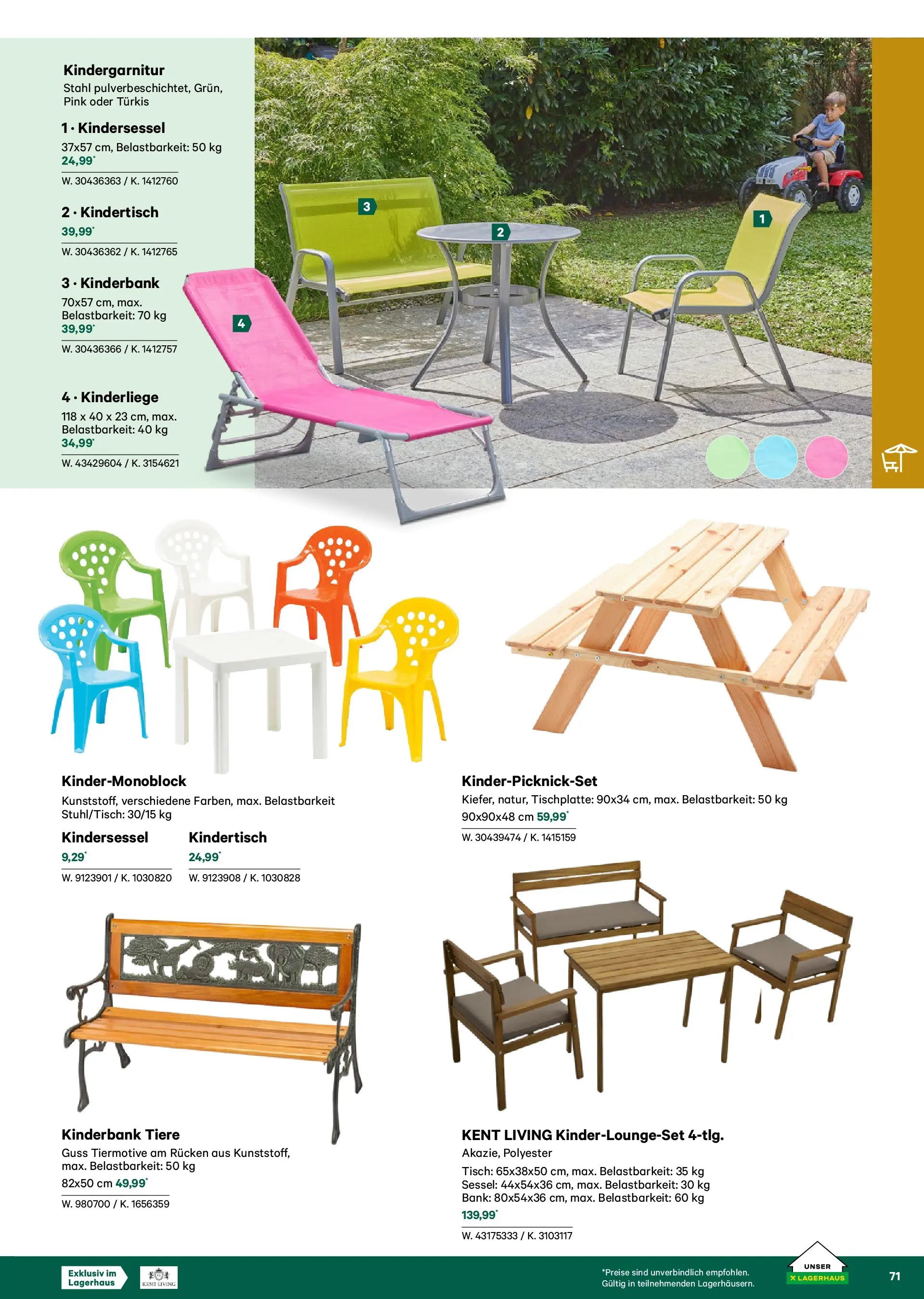 Lagerhaus Garten & Freizeit Katalog 2026 - Regau, Weyer von 01.03.2026 - Aktuelle Angebote | Seite: 71 | Produkte: Sessel, Tisch