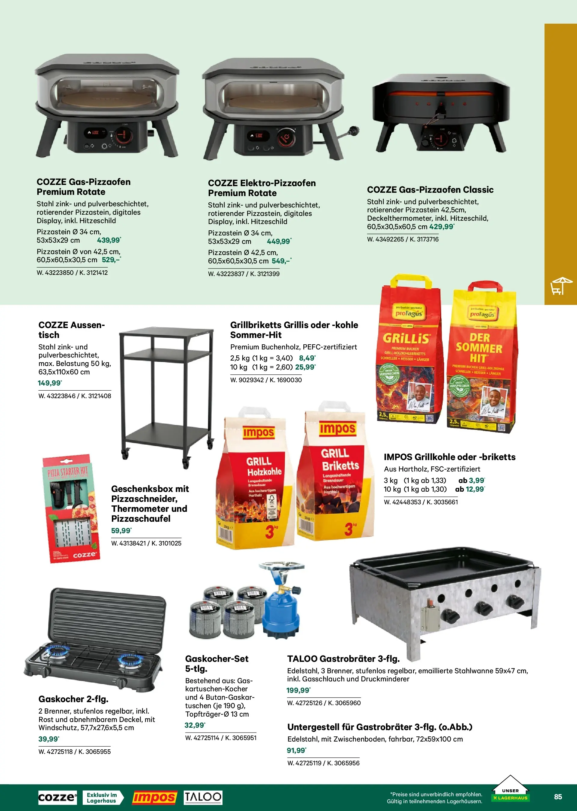 Lagerhaus Garten & Freizeit Katalog 2026 - Regau, Weyer von 01.03.2026 - Aktuelle Angebote | Seite: 85 | Produkte: Grill, Thermometer, Tisch