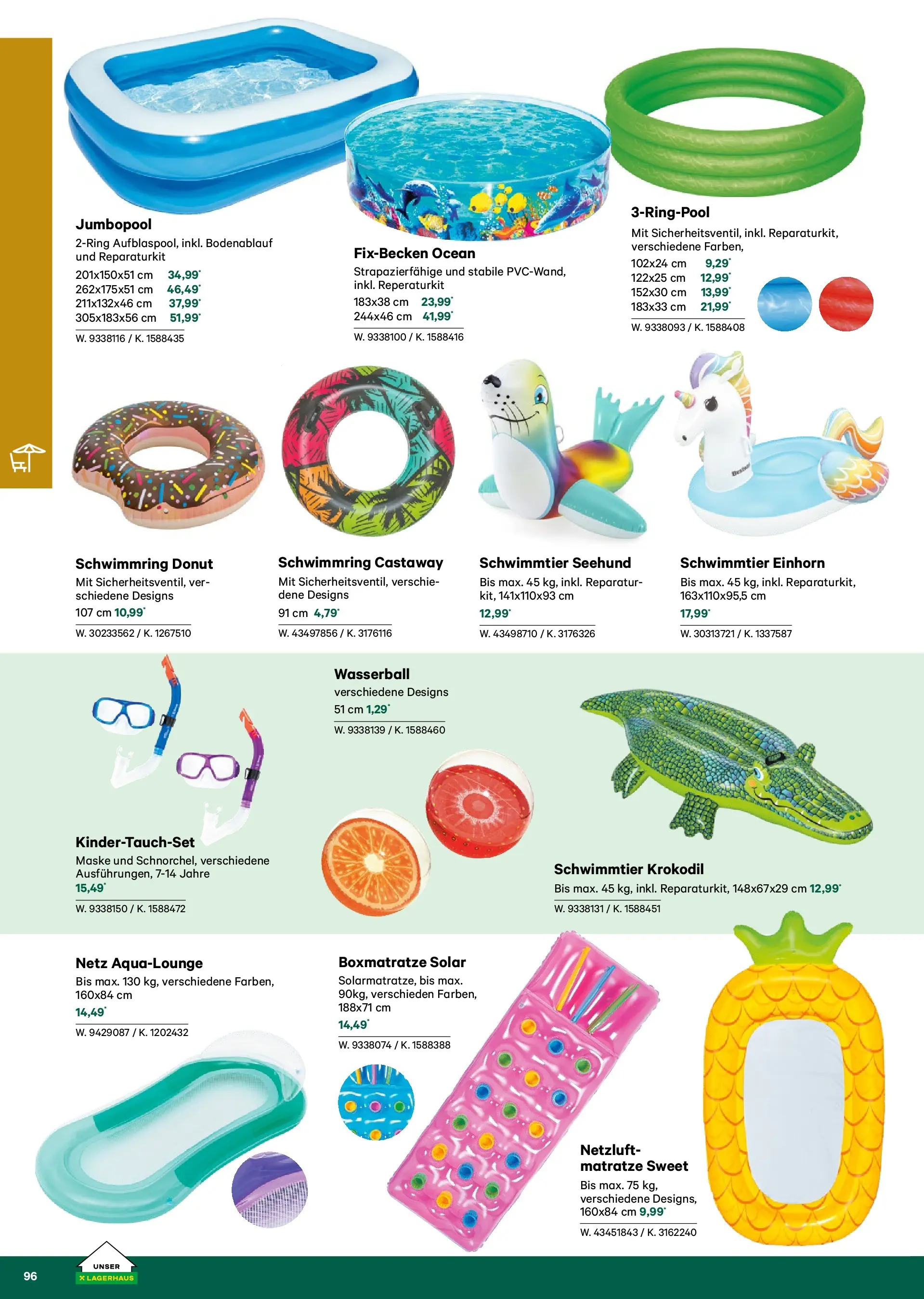 Lagerhaus Garten & Freizeit Katalog 2026 - Regau, Weyer von 01.03.2026 - Aktuelle Angebote | Seite: 96 | Produkte: Matratze, Maske