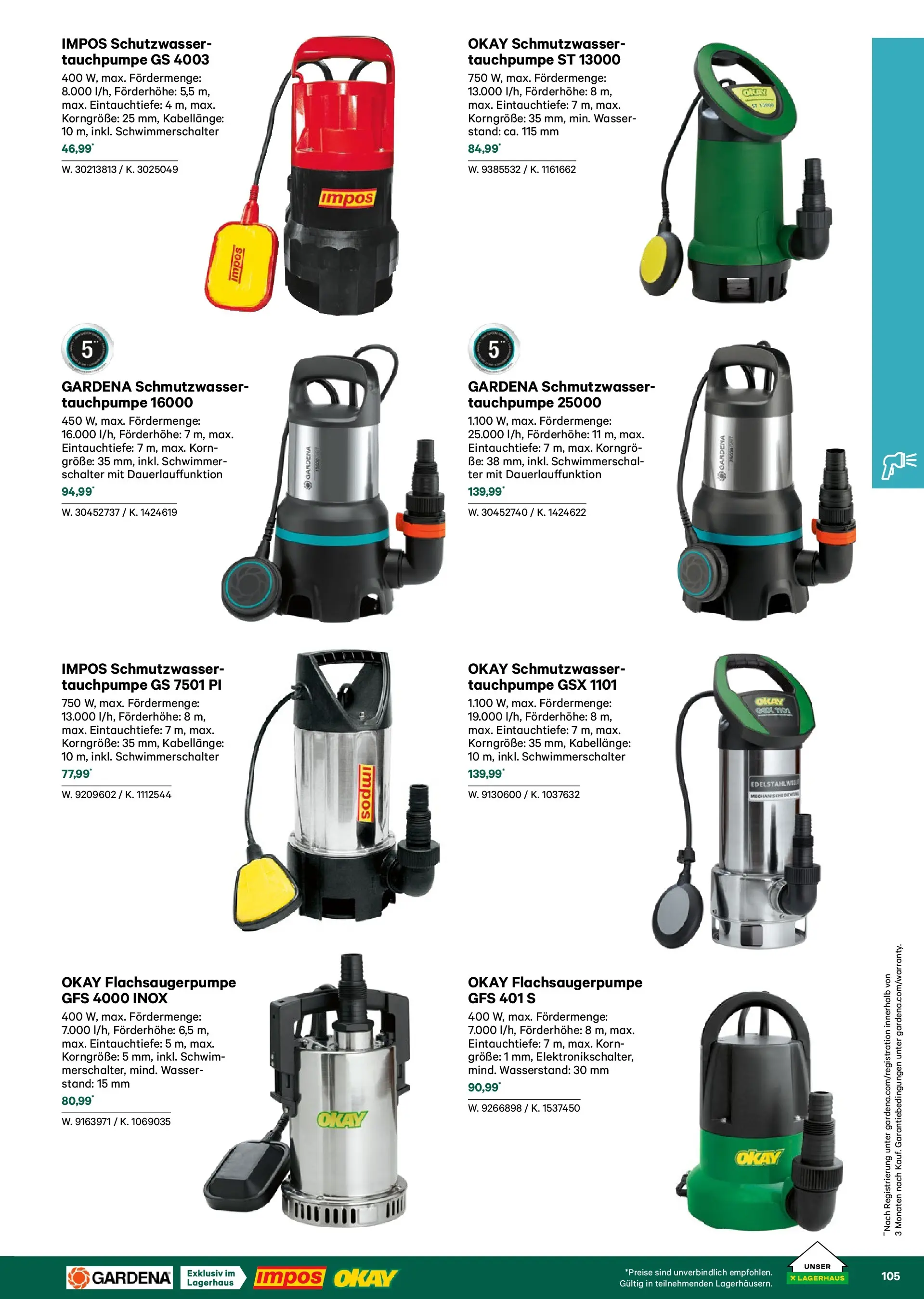 Lagerhaus Garten & Freizeit Katalog 2026 - Regau, Weyer von 01.03.2026 - Aktuelle Angebote | Seite: 105 | Produkte: Wasser