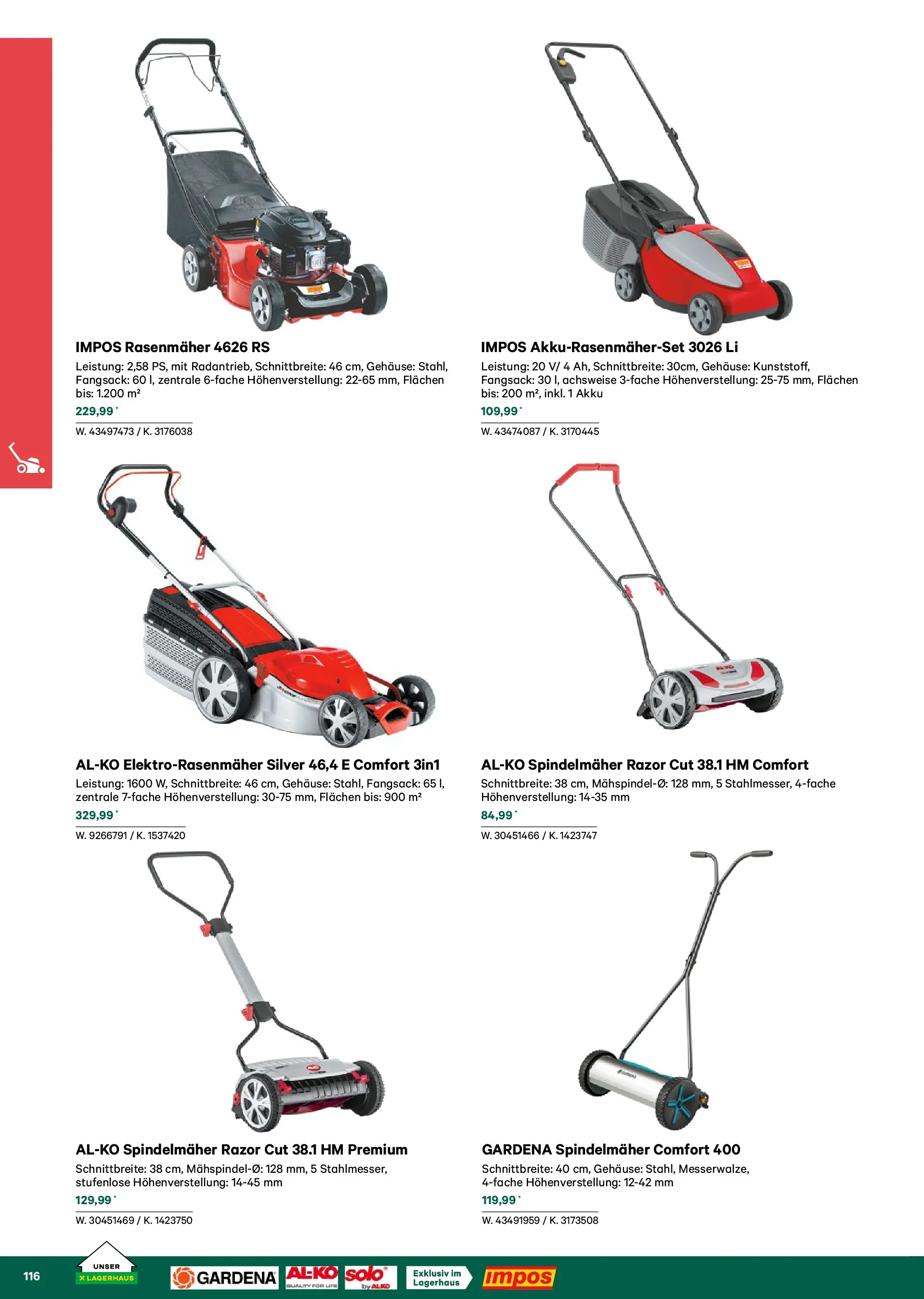 Lagerhaus Garten & Freizeit Katalog 2026 - Regau, Weyer von 01.03.2026 - Aktuelle Angebote | Seite: 116 | Produkte: Rasenmäher