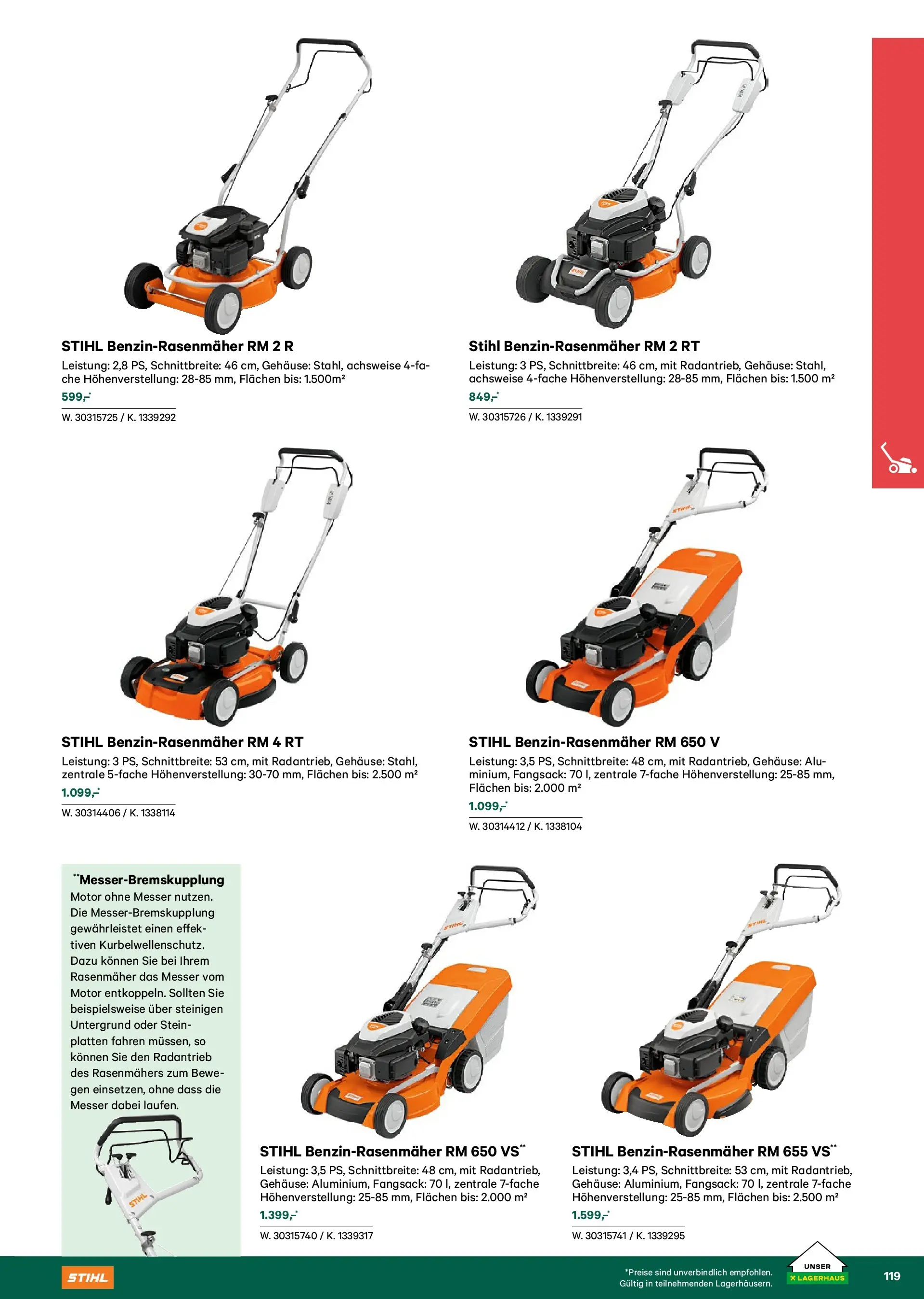 Lagerhaus Garten & Freizeit Katalog 2026 - Regau, Weyer von 01.03.2026 - Aktuelle Angebote | Seite: 119 | Produkte: Rasenmäher
