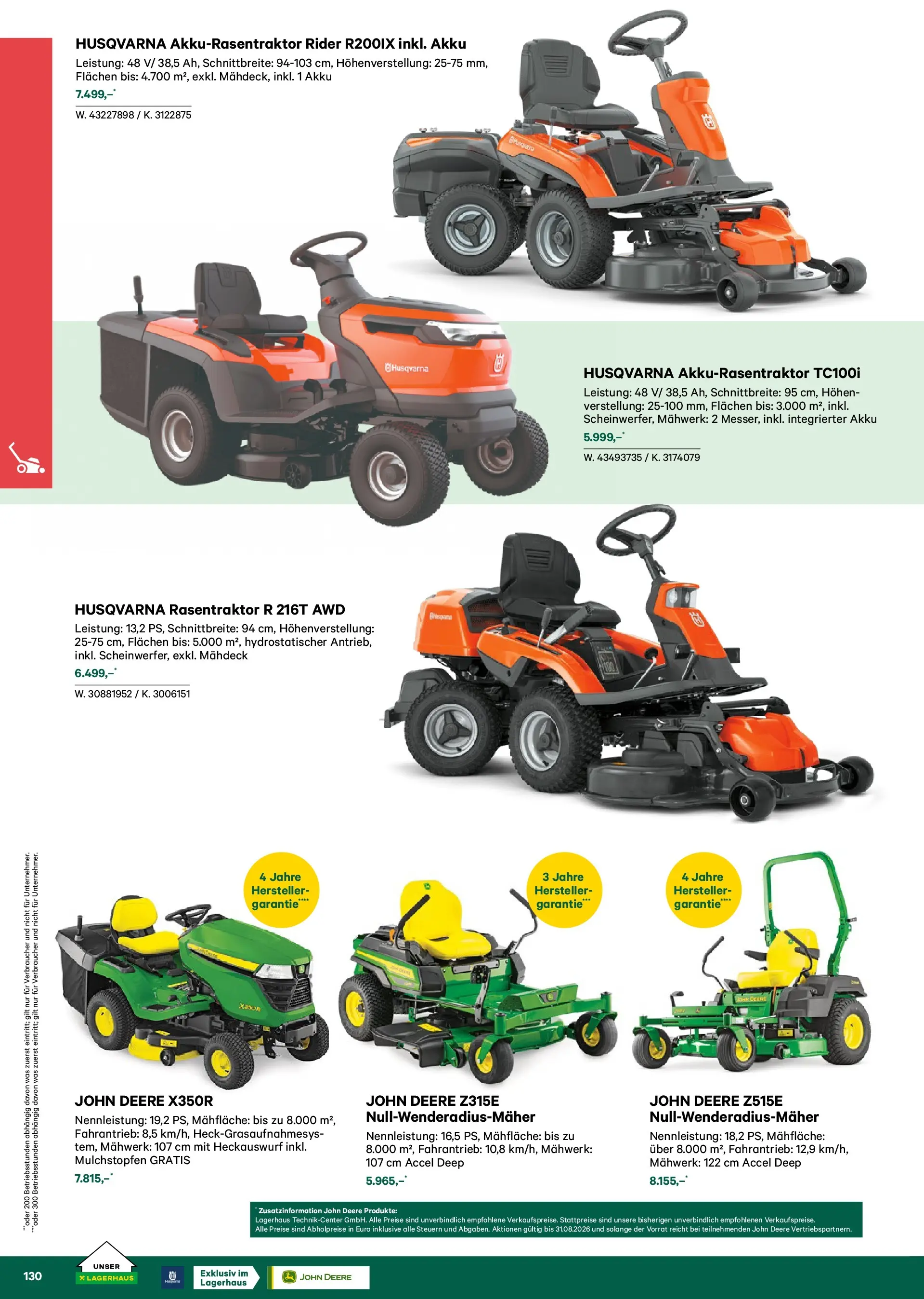 Lagerhaus Garten & Freizeit Katalog 2026 - Regau, Weyer von 01.03.2026 - Aktuelle Angebote | Seite: 130