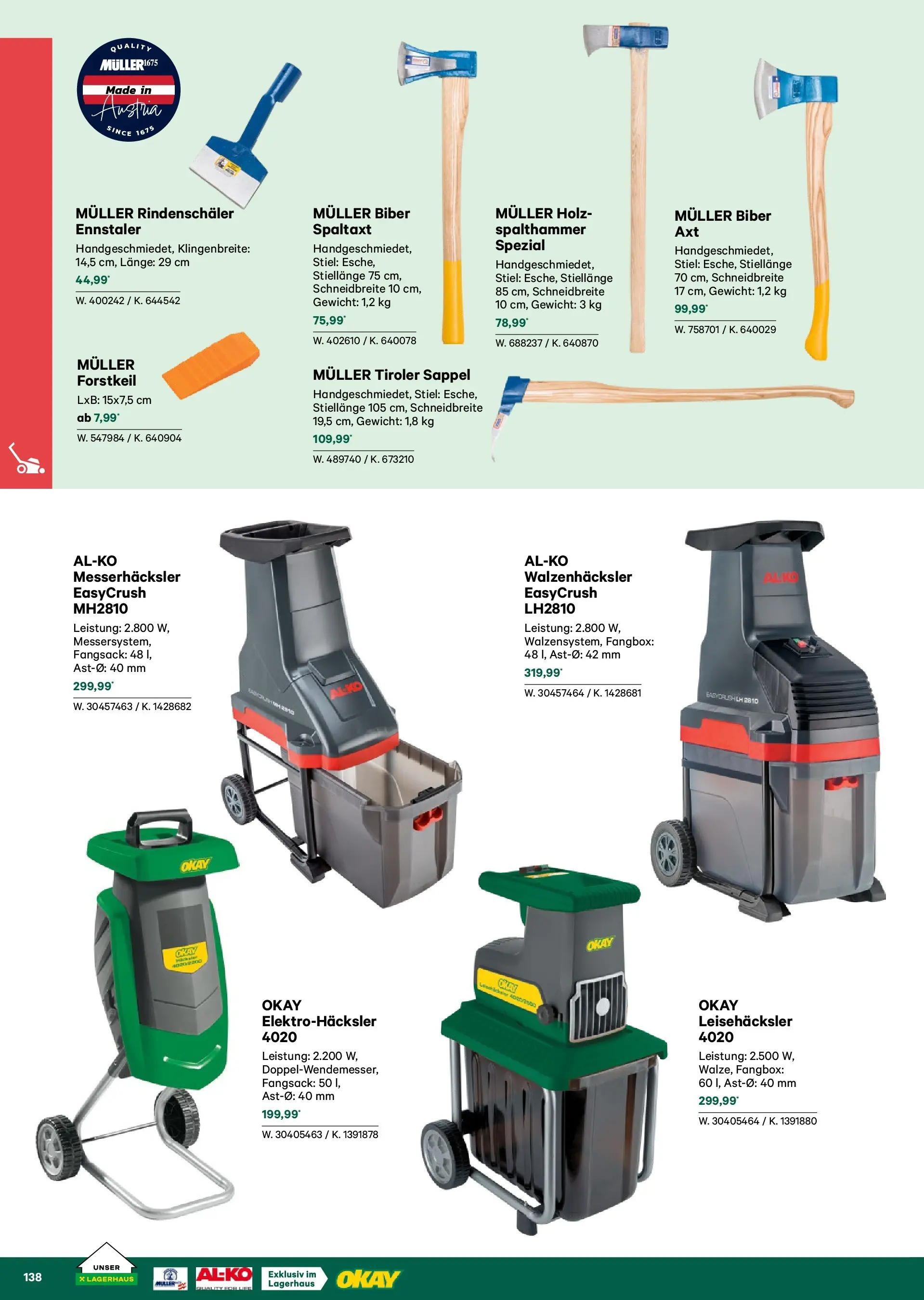 Lagerhaus Garten & Freizeit Katalog 2026 - Regau, Weyer von 01.03.2026 - Aktuelle Angebote | Seite: 138 | Produkte: Gewicht