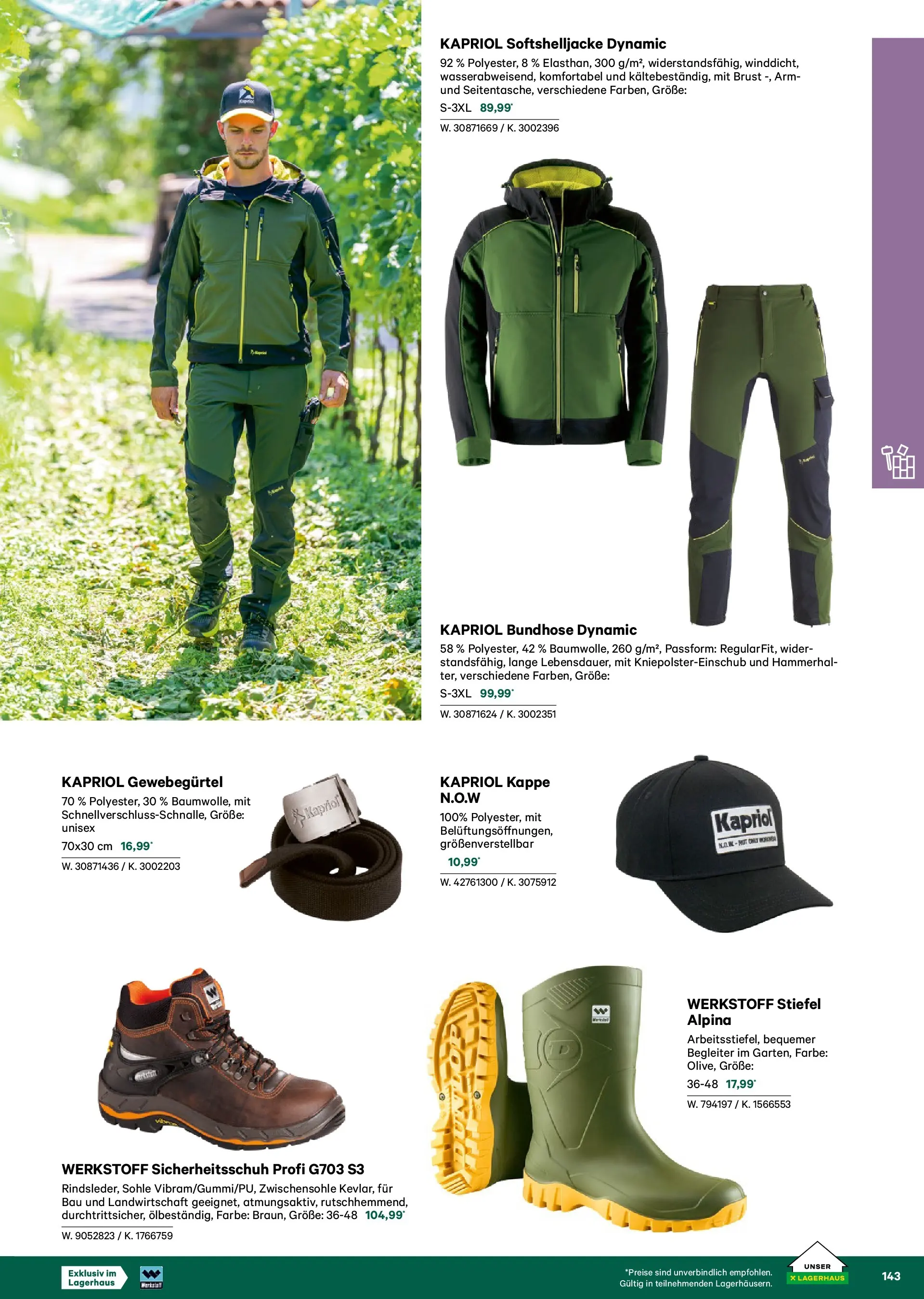 Lagerhaus Garten & Freizeit Katalog 2026 - Regau, Weyer von 01.03.2026 - Aktuelle Angebote | Seite: 143 | Produkte: Stiefel, Kappe