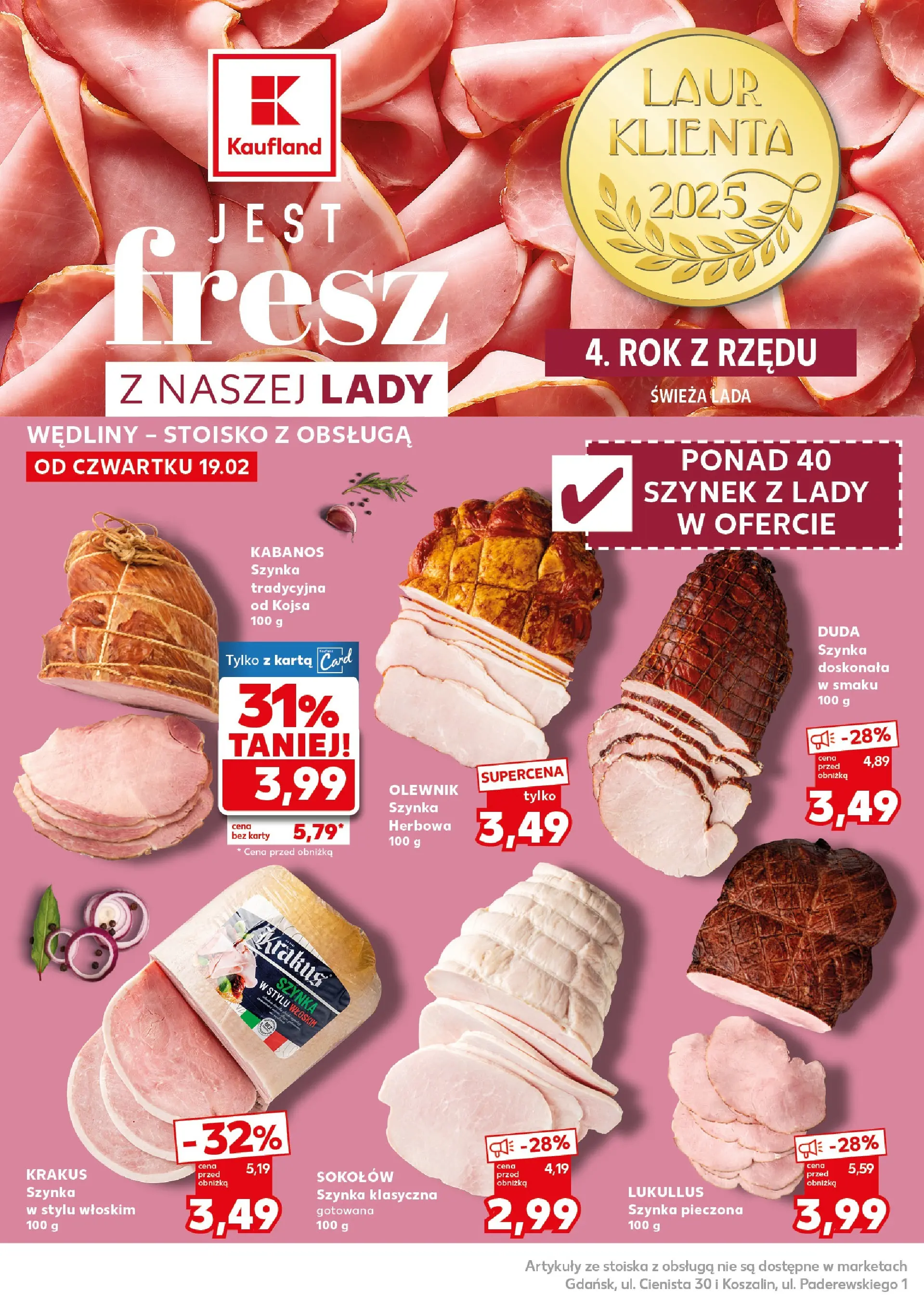 Kaufland gazetka - Super Sobota od 21.02.2026 - od jutra PDF | Strona: 10 | Produkty: Karta, Szynka, Wędliny