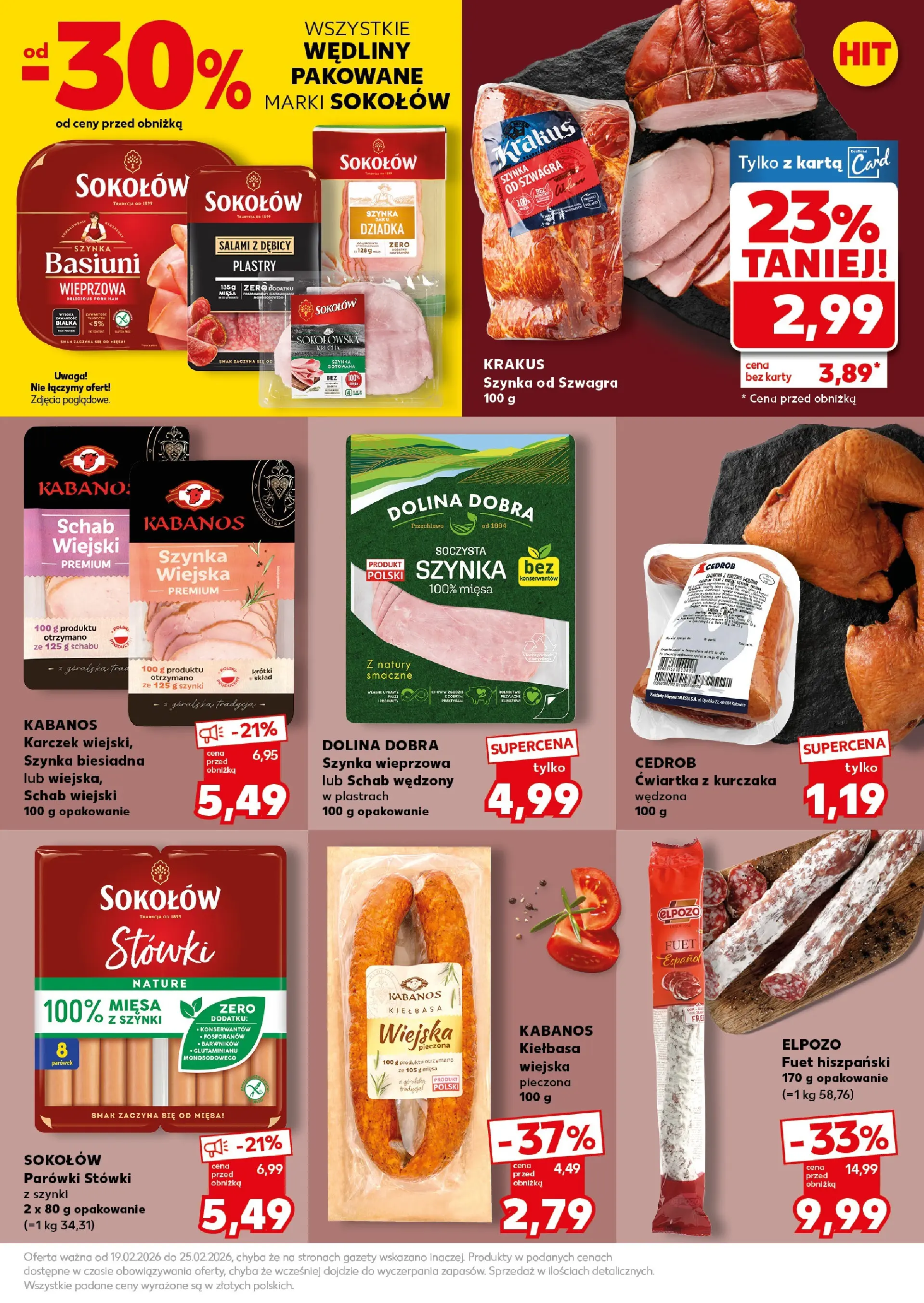 Kaufland gazetka - Super Sobota od 21.02.2026 - od jutra PDF | Strona: 15 | Produkty: Karta, Schab, Szynka wieprzowa, Parówki